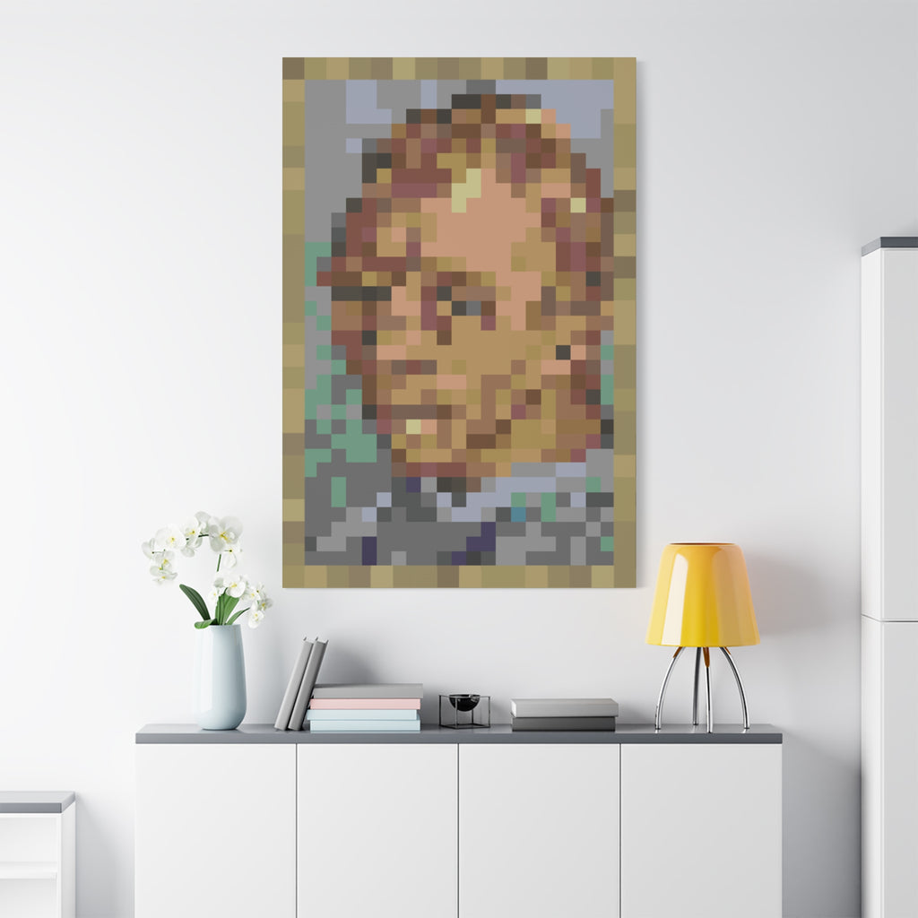 L'artiste Sans Barbe Pixel-Style Matte Canvas Print