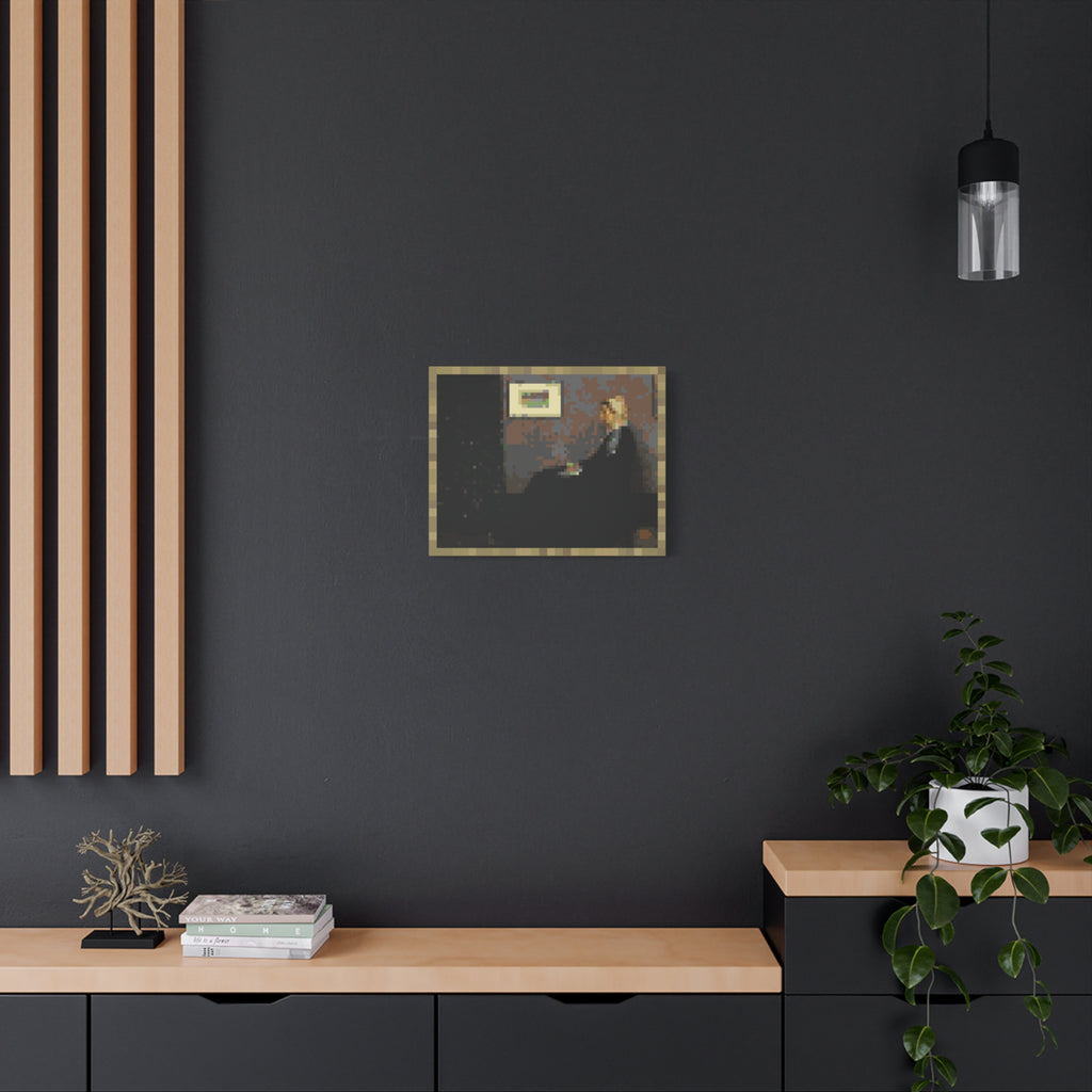 Whistler's Mother Pixel-Style Matte Canvas Print