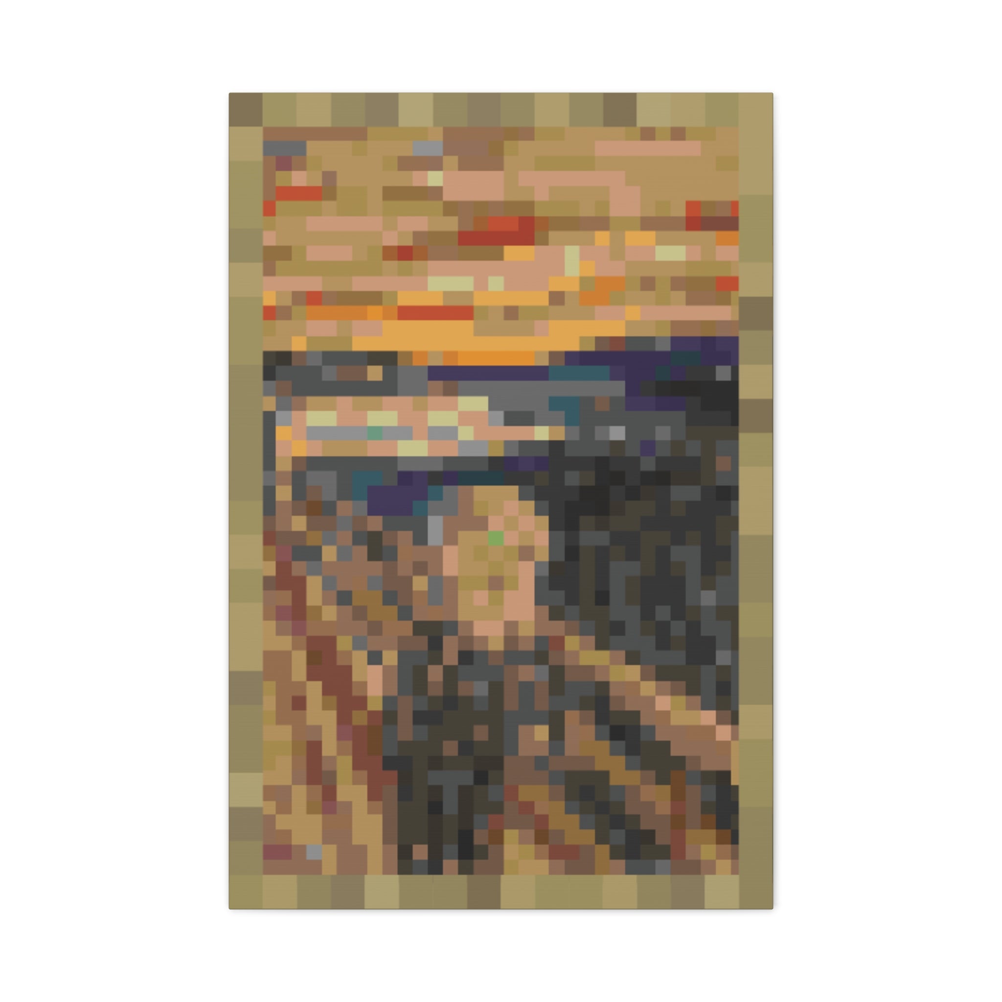 The Scream Pixel-Style Matte Canvas Print