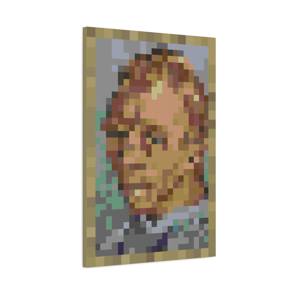 L'artiste Sans Barbe Pixel-Style Matte Canvas Print