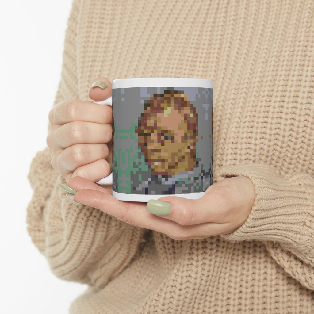 L'artiste Sans Barbe Pixel-Style Ceramic Mug (11oz/15oz)