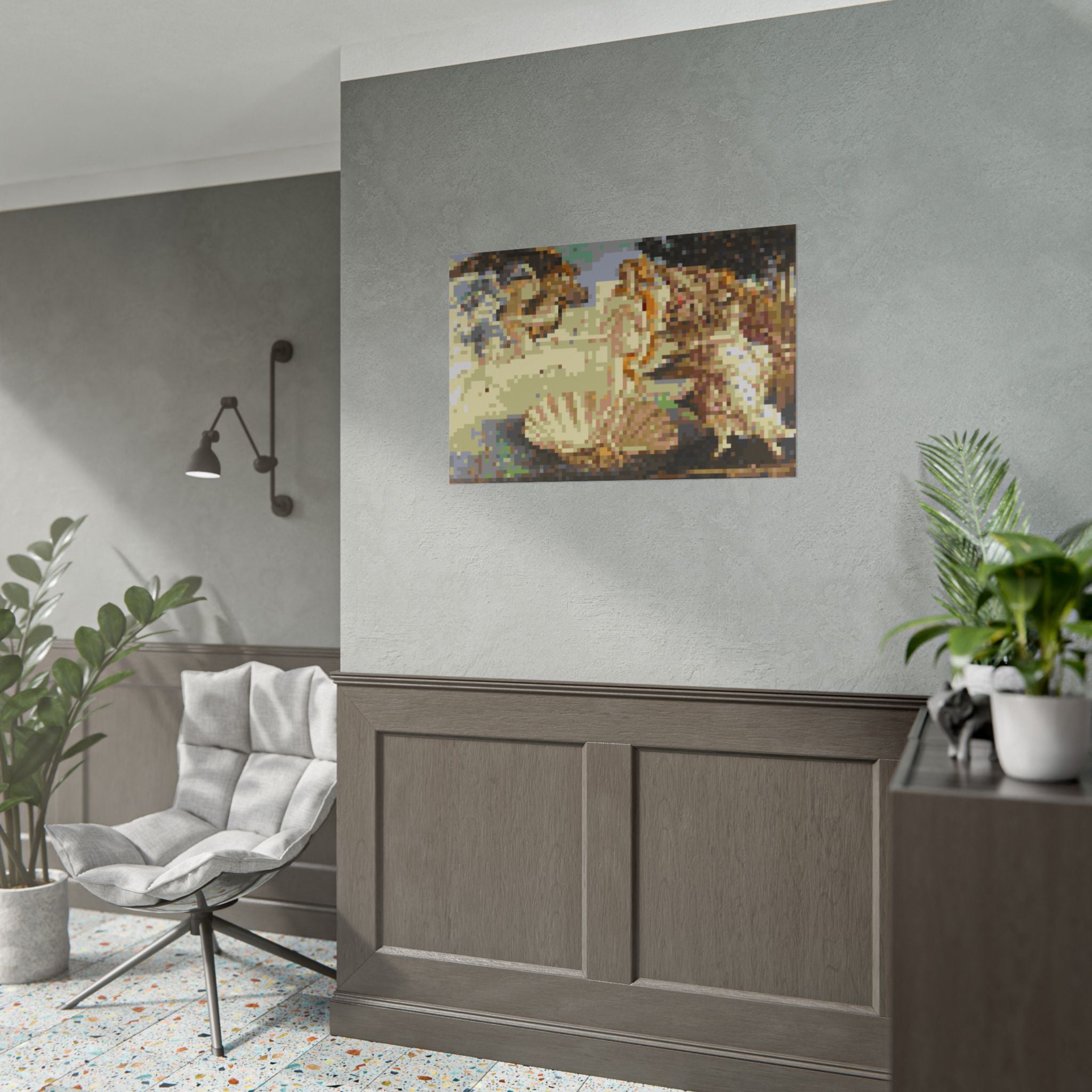 The Birth of Venus Pixel-Style Rolled Art Print