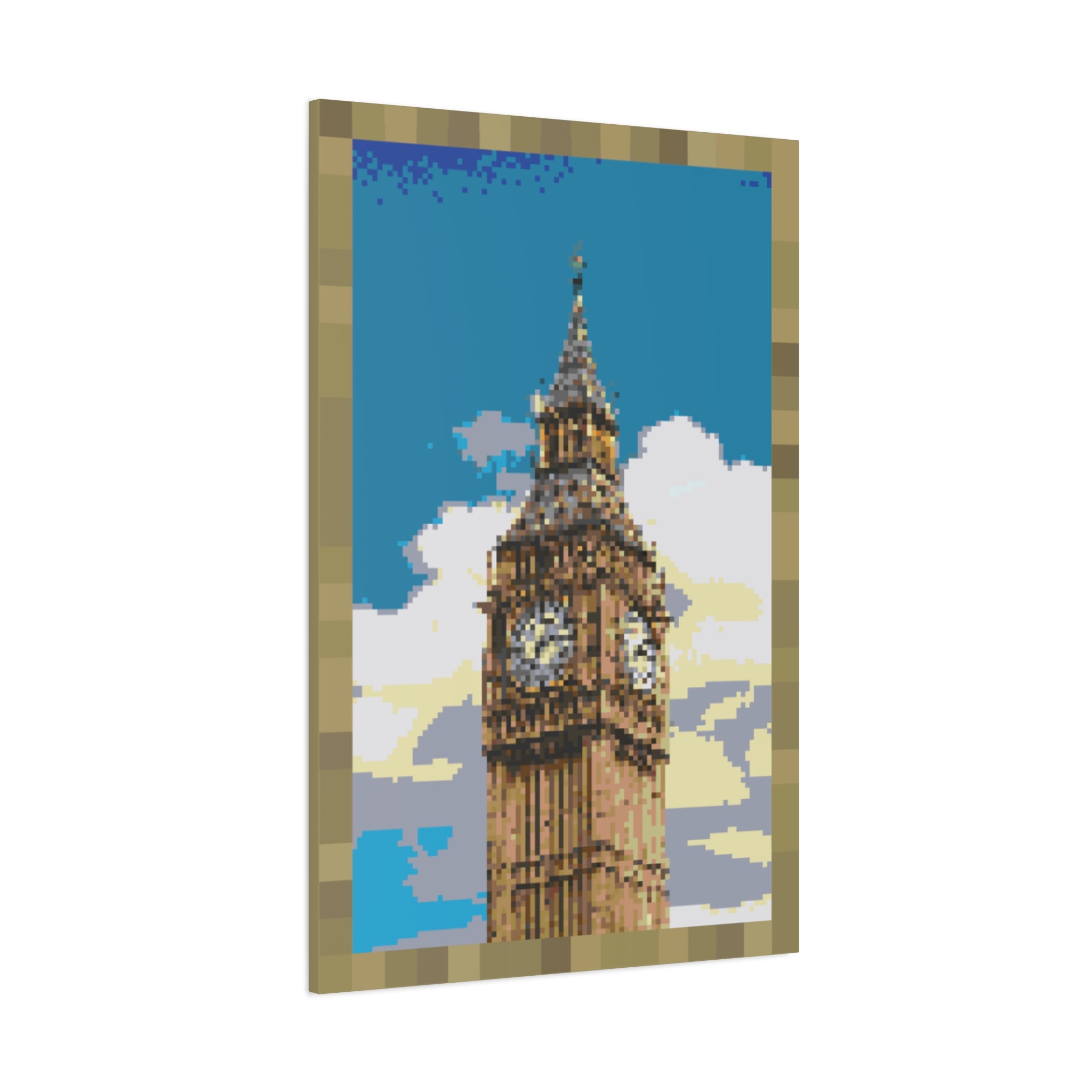 Big Ben Pixel-Style Matte Canvas Print
