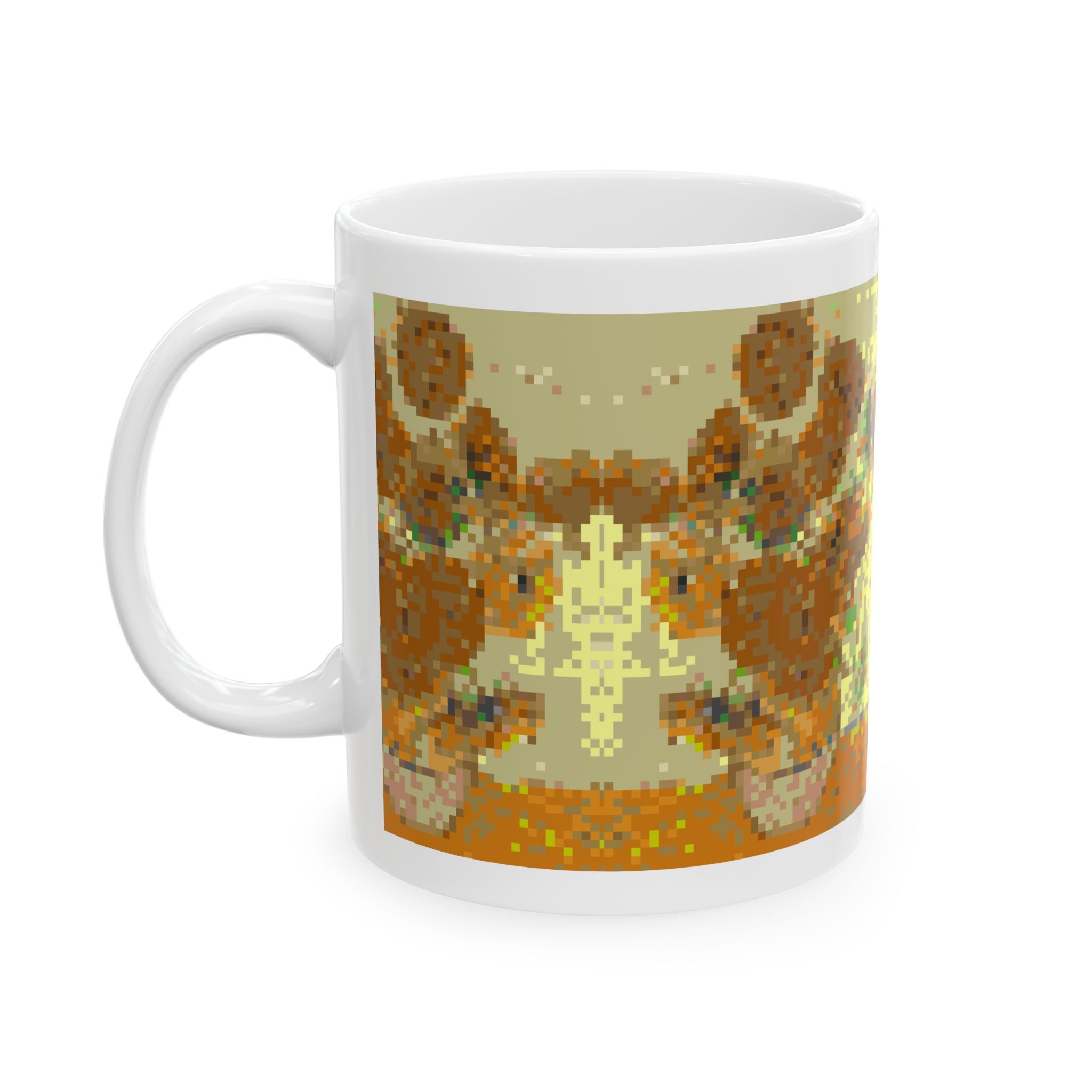 Sunflowers Pixel-Style Ceramic Mug (11oz/15oz)