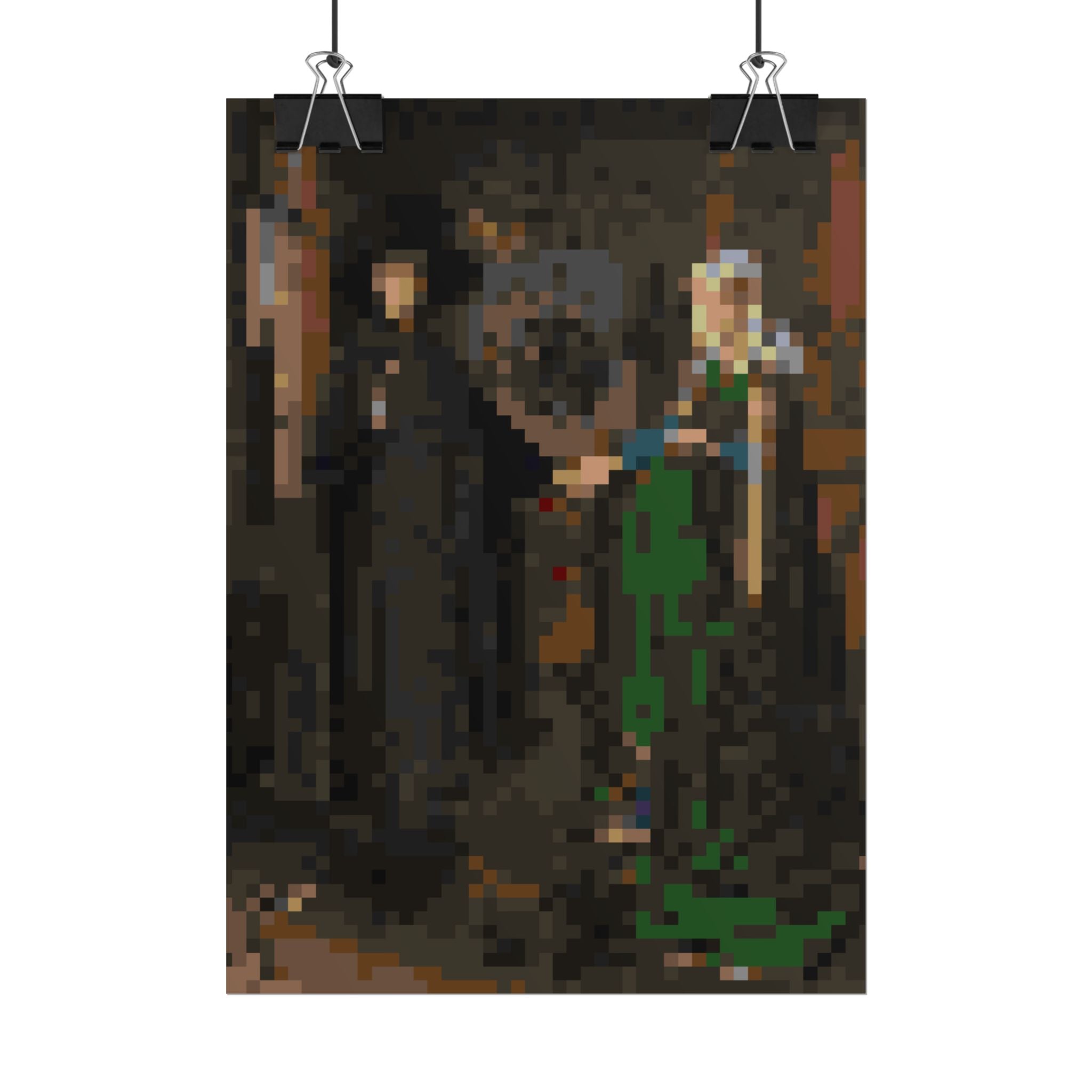 The Arnolfini Portrait Pixel-Style Rolled Art Print