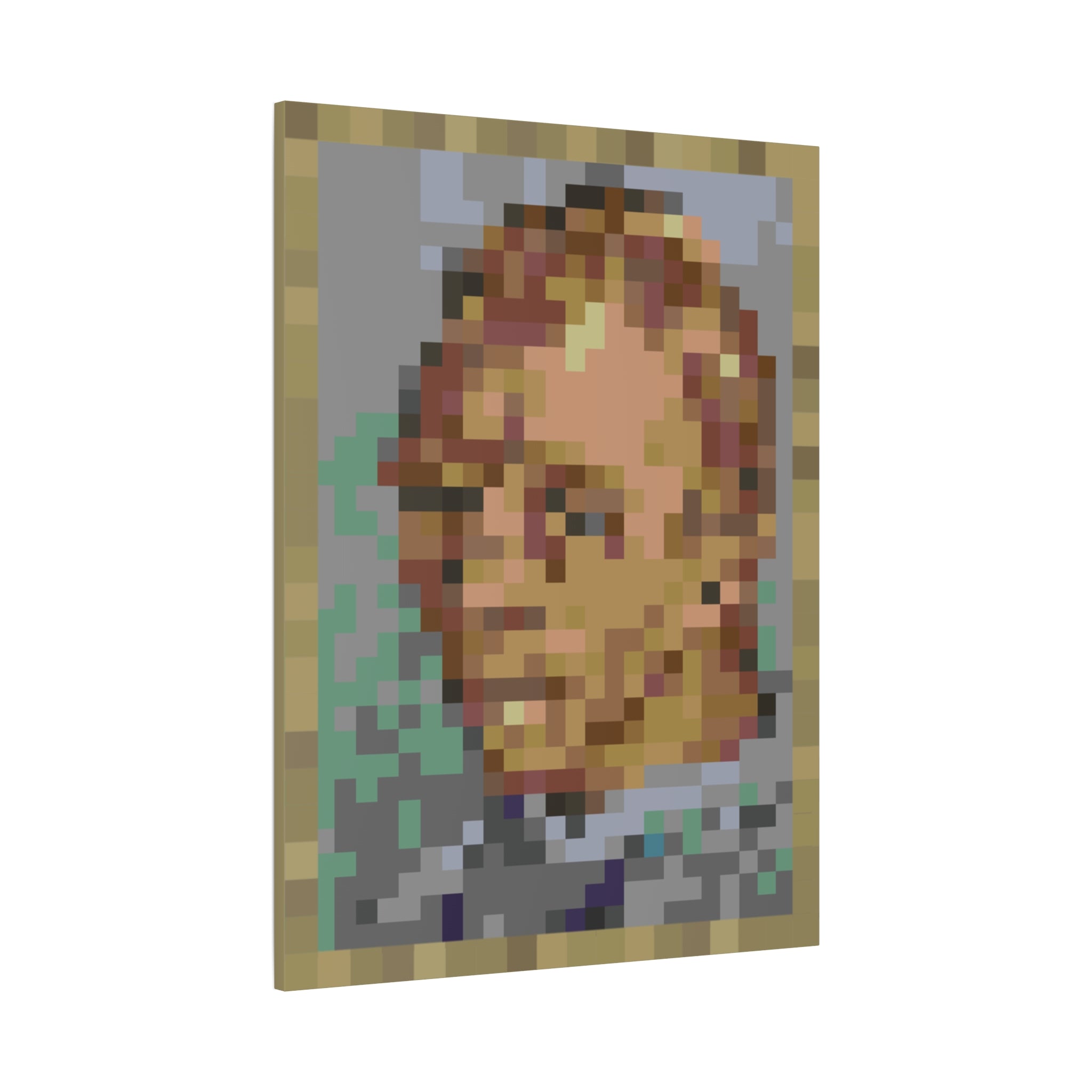 L'artiste Sans Barbe Pixel-Style Matte Canvas Print