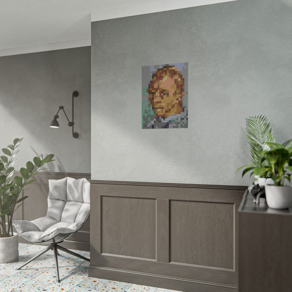 L'artiste Sans Barbe Pixel-Style Rolled Art Print