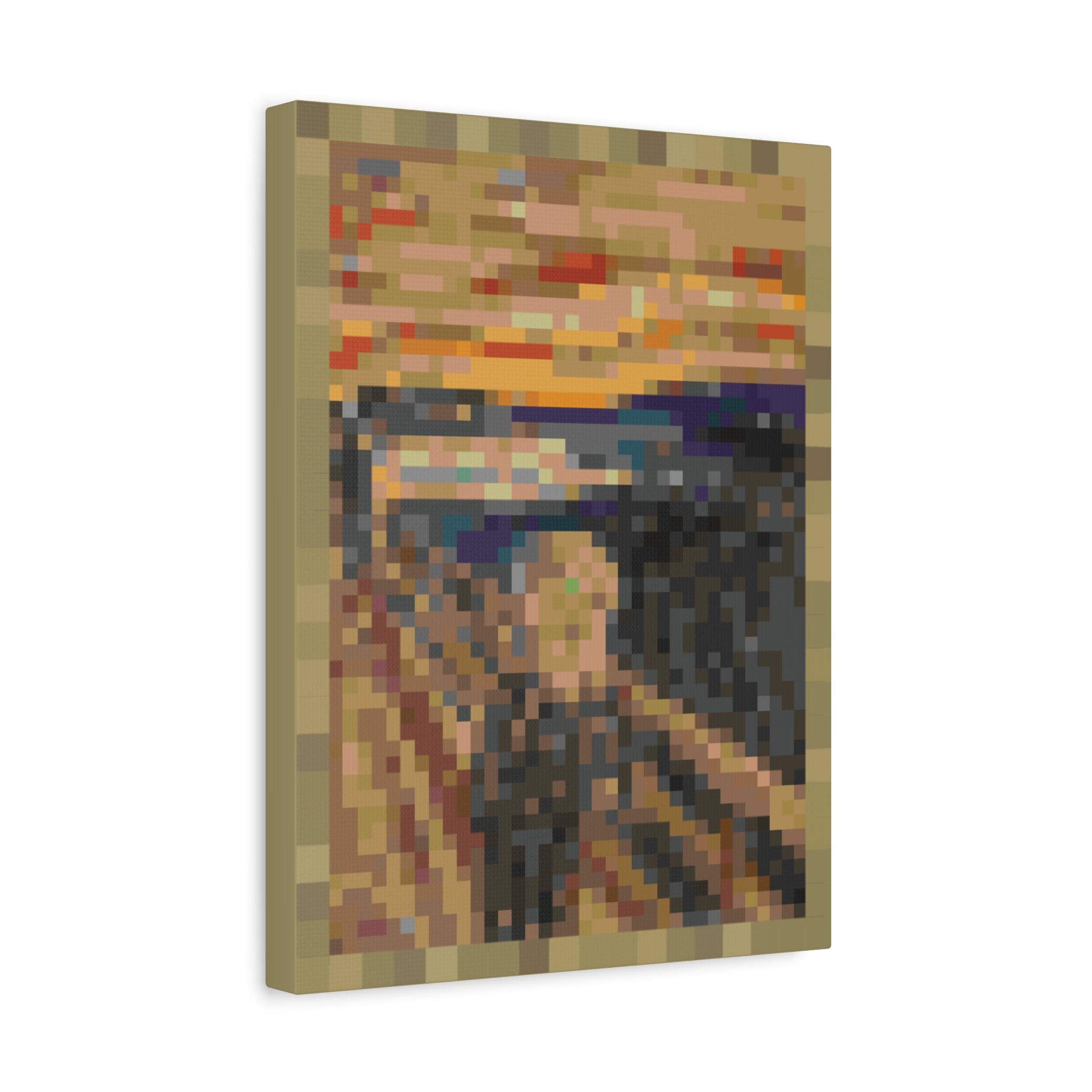 The Scream Pixel-Style Matte Canvas Print