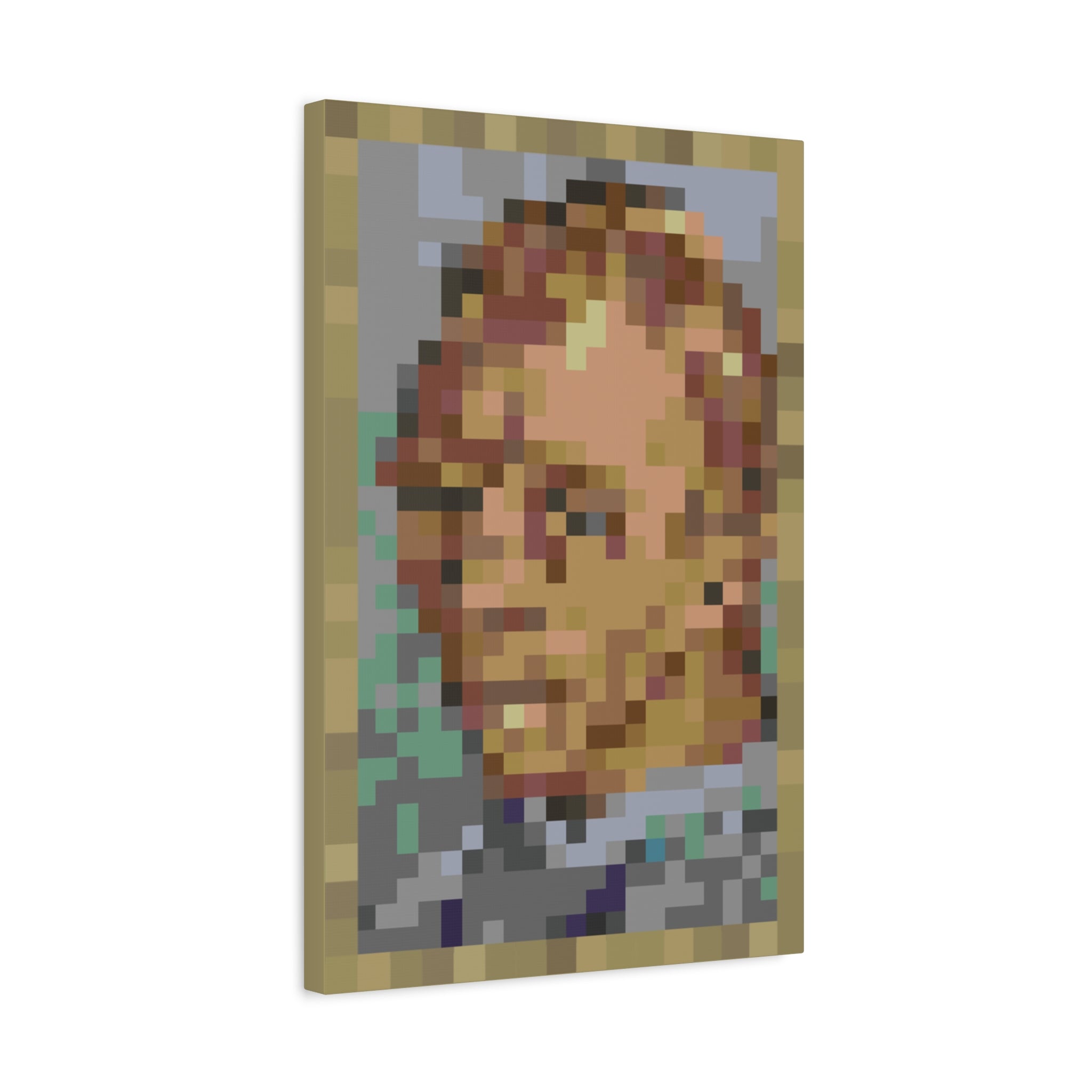 L'artiste Sans Barbe Pixel-Style Matte Canvas Print