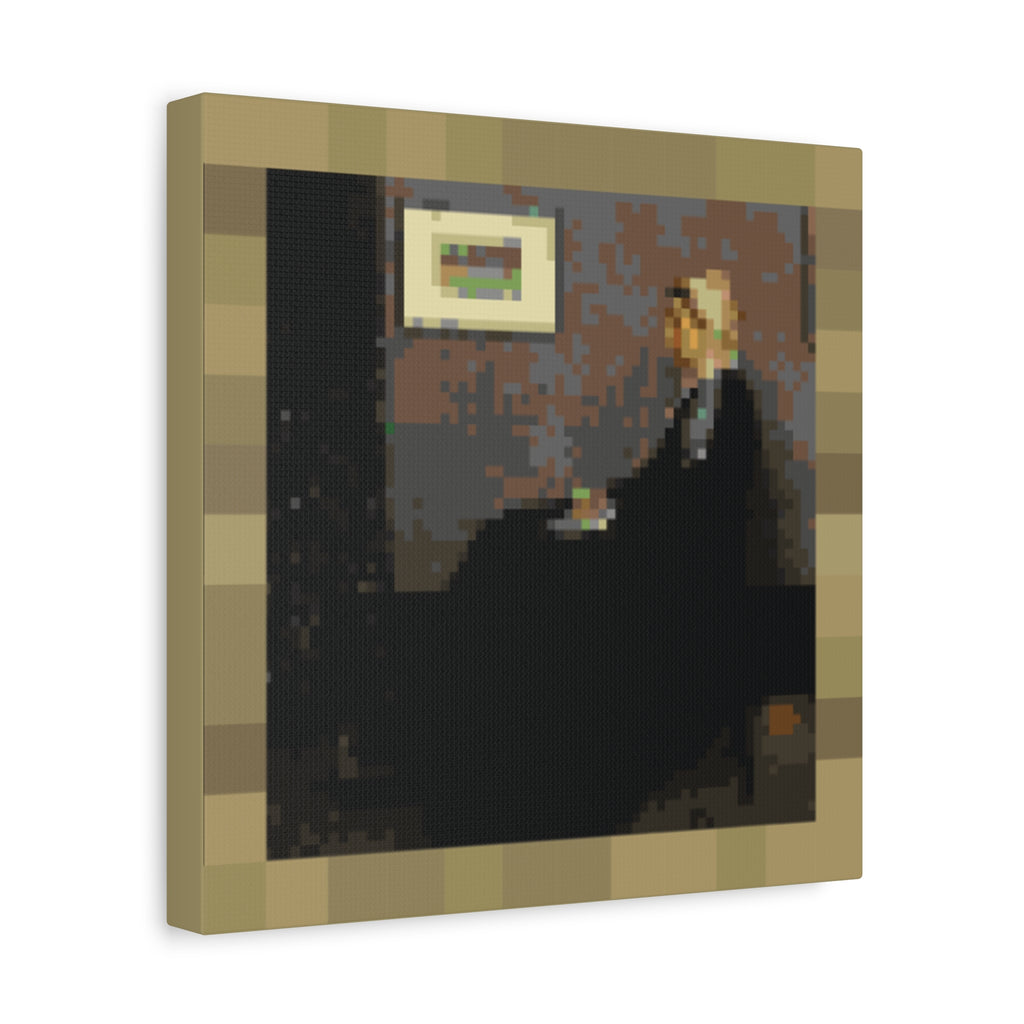 Whistler's Mother Pixel-Style Matte Canvas Print