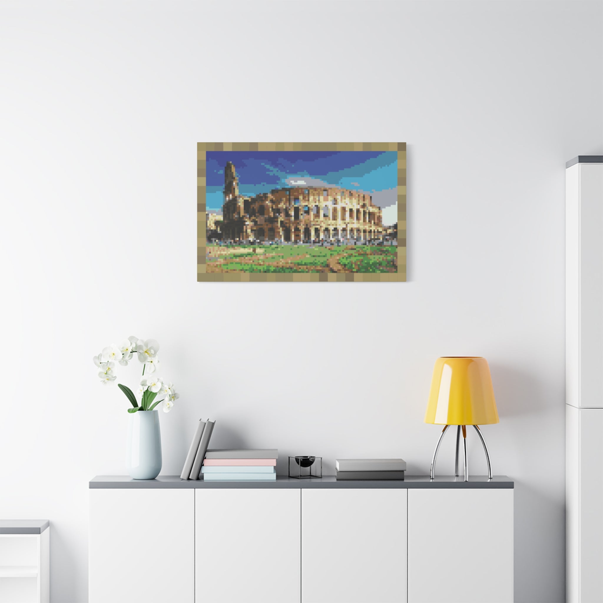 Colosseum Pixel-Style Matte Canvas Print
