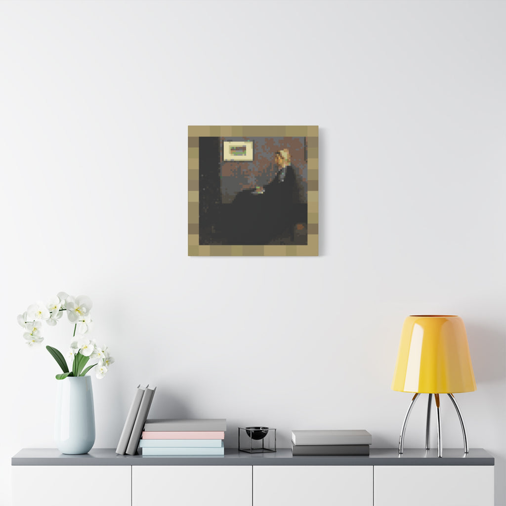 Whistler's Mother Pixel-Style Matte Canvas Print