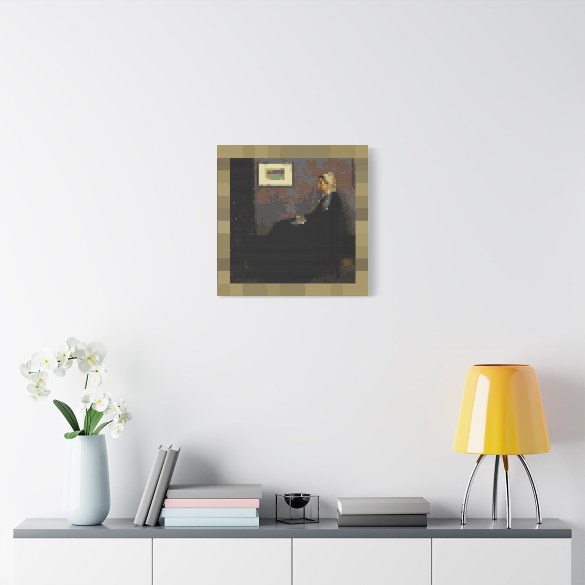 Whistler's Mother Pixel-Style Matte Canvas Print