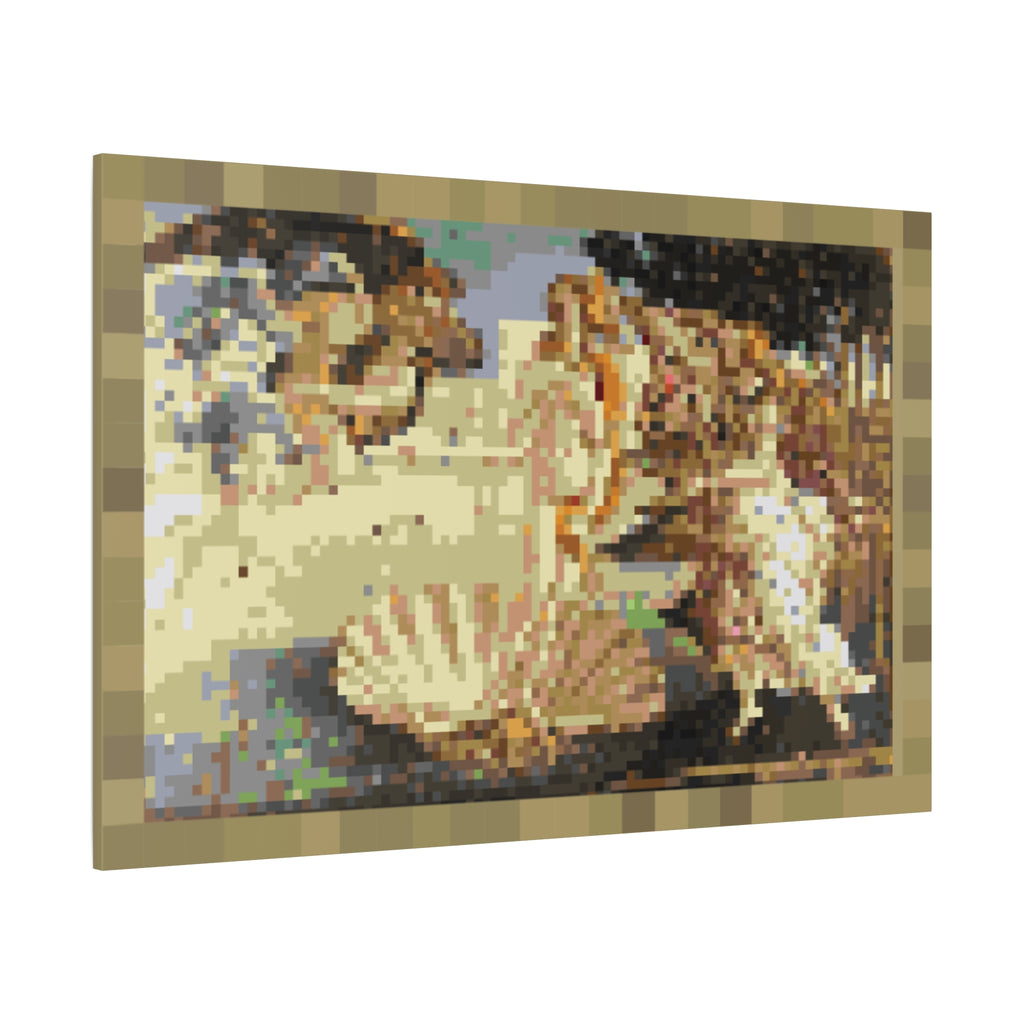 The Birth of Venus Pixel-Style Matte Canvas Print