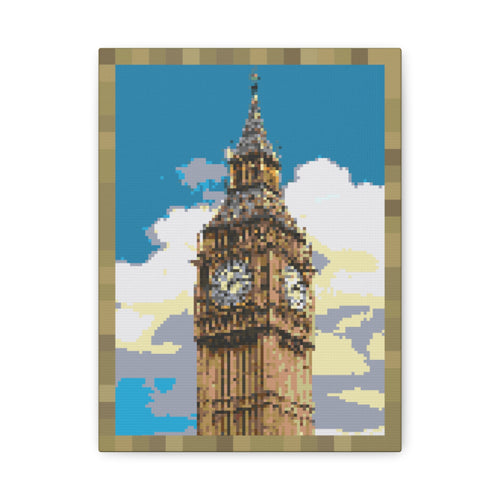 Big Ben Pixel-Style Matte Canvas Print