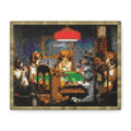 Dogs Playing Poker Pixel-Style Matte Canvas Print