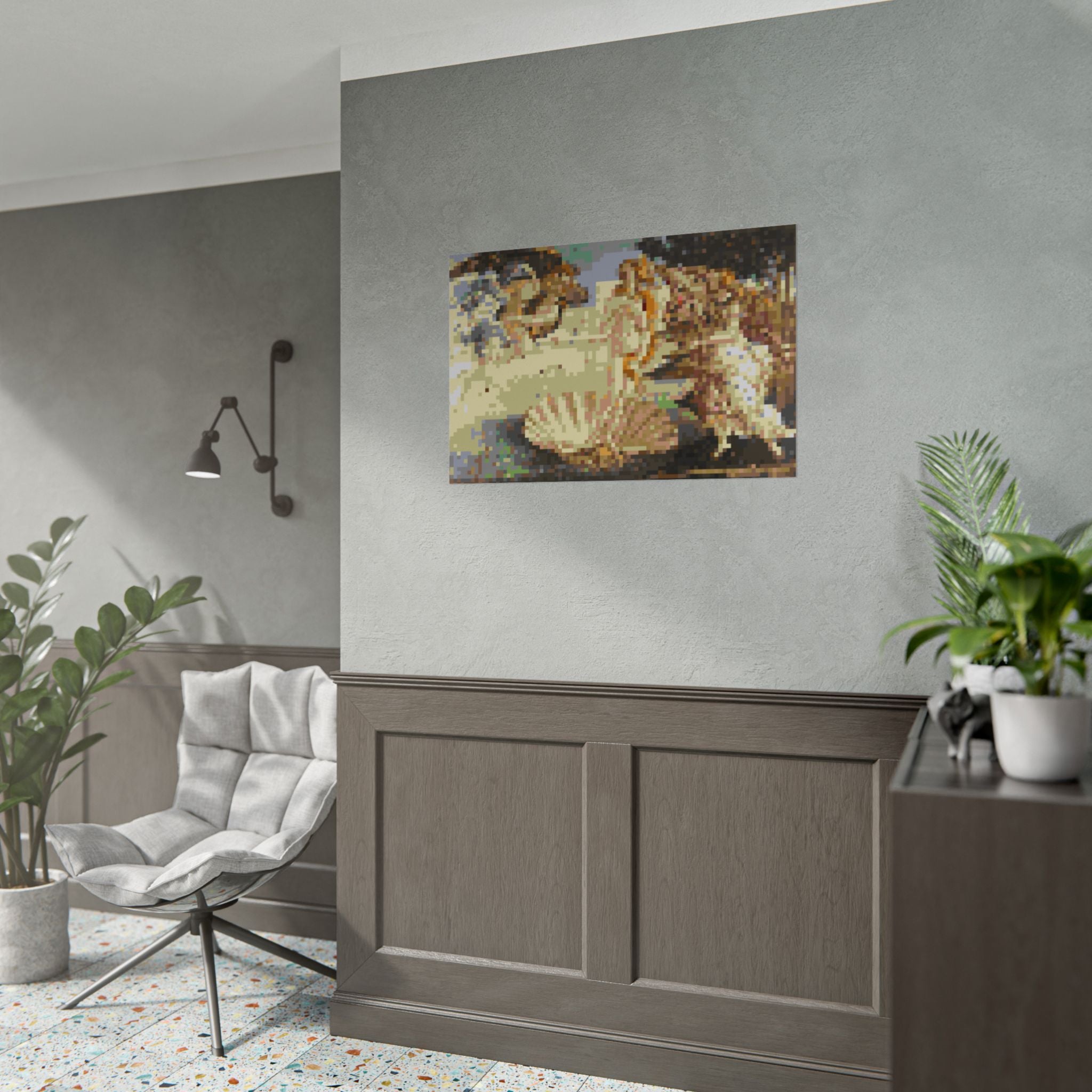 The Birth of Venus Pixel-Style Rolled Art Print