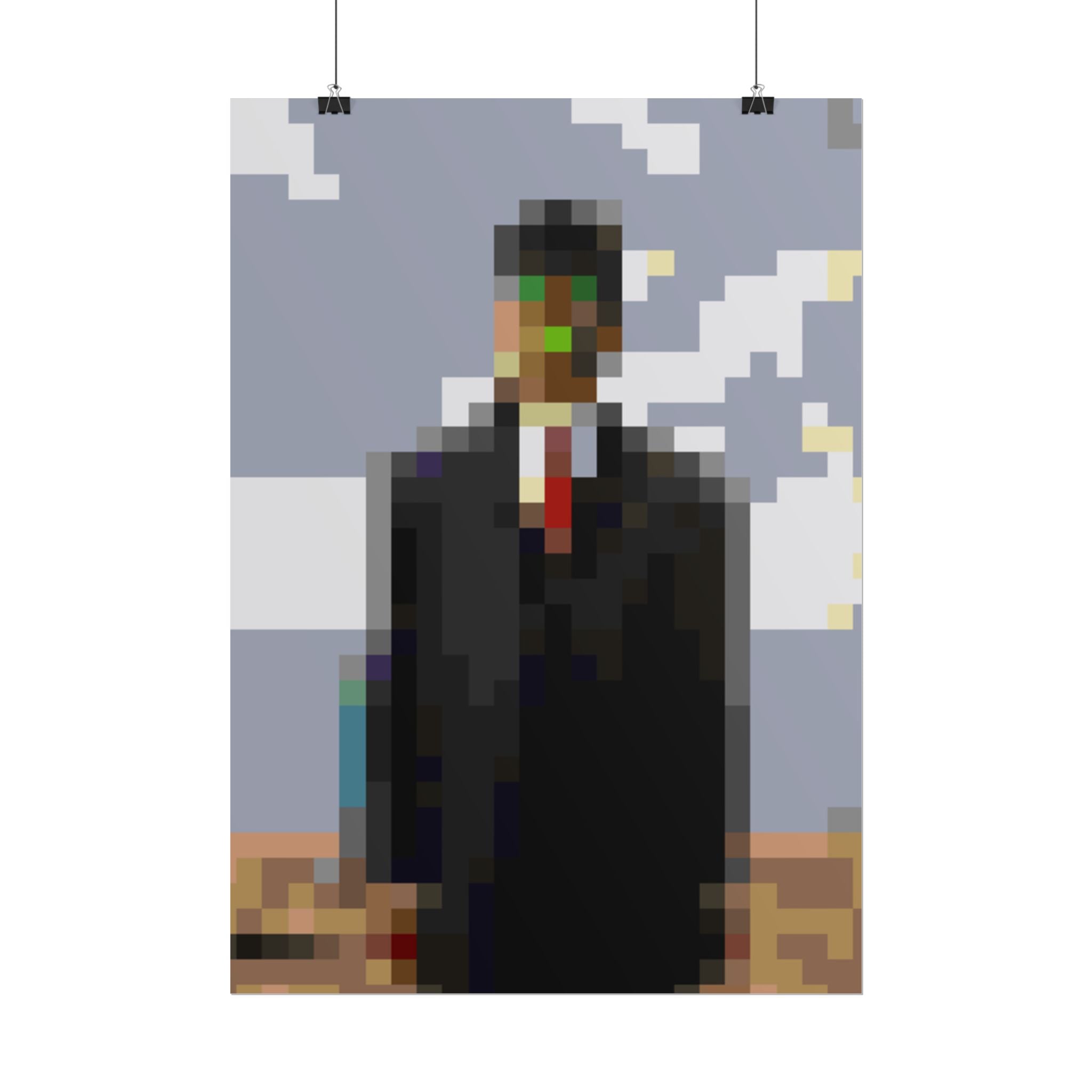 The Son of Man Pixel-Style Rolled Art Print