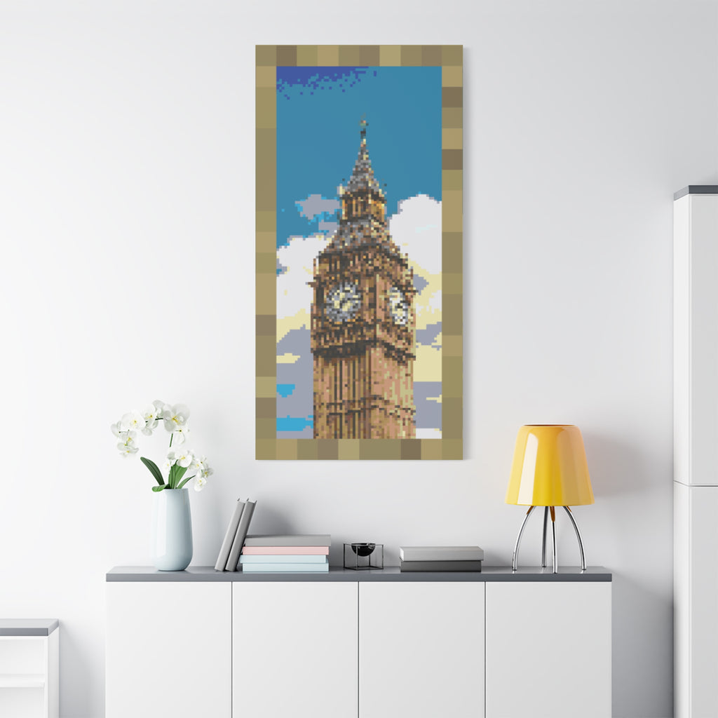 Big Ben Pixel-Style Matte Canvas Print