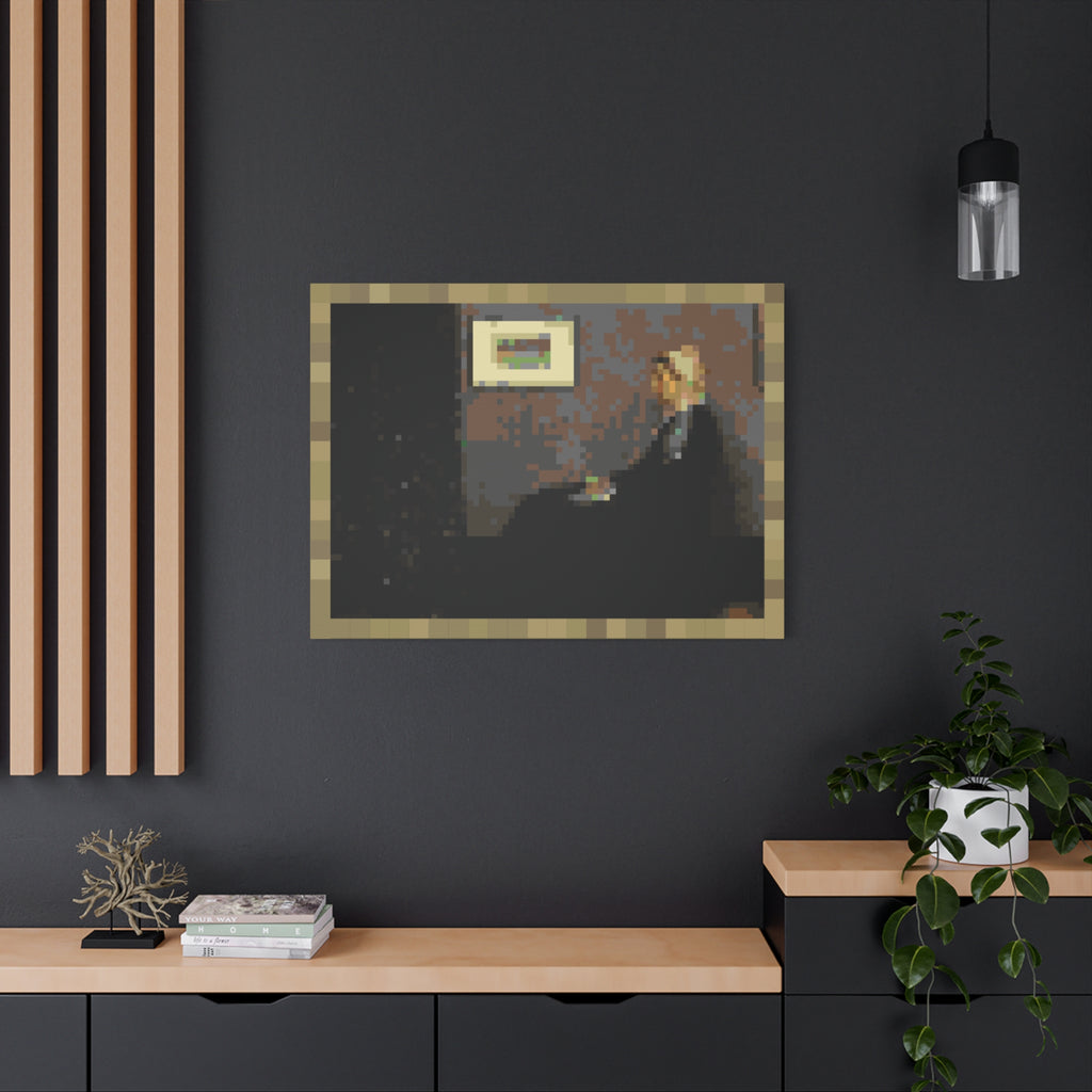 Whistler's Mother Pixel-Style Matte Canvas Print
