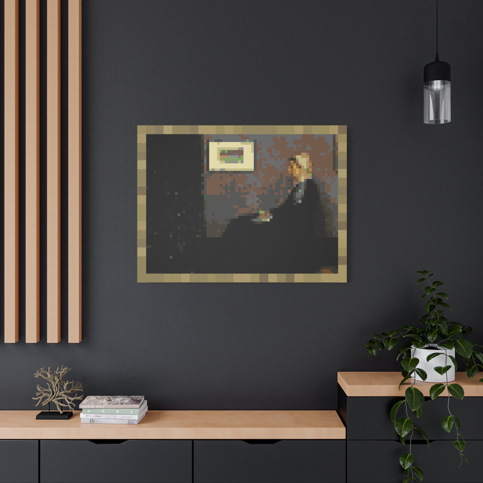 Whistler's Mother Pixel-Style Matte Canvas Print