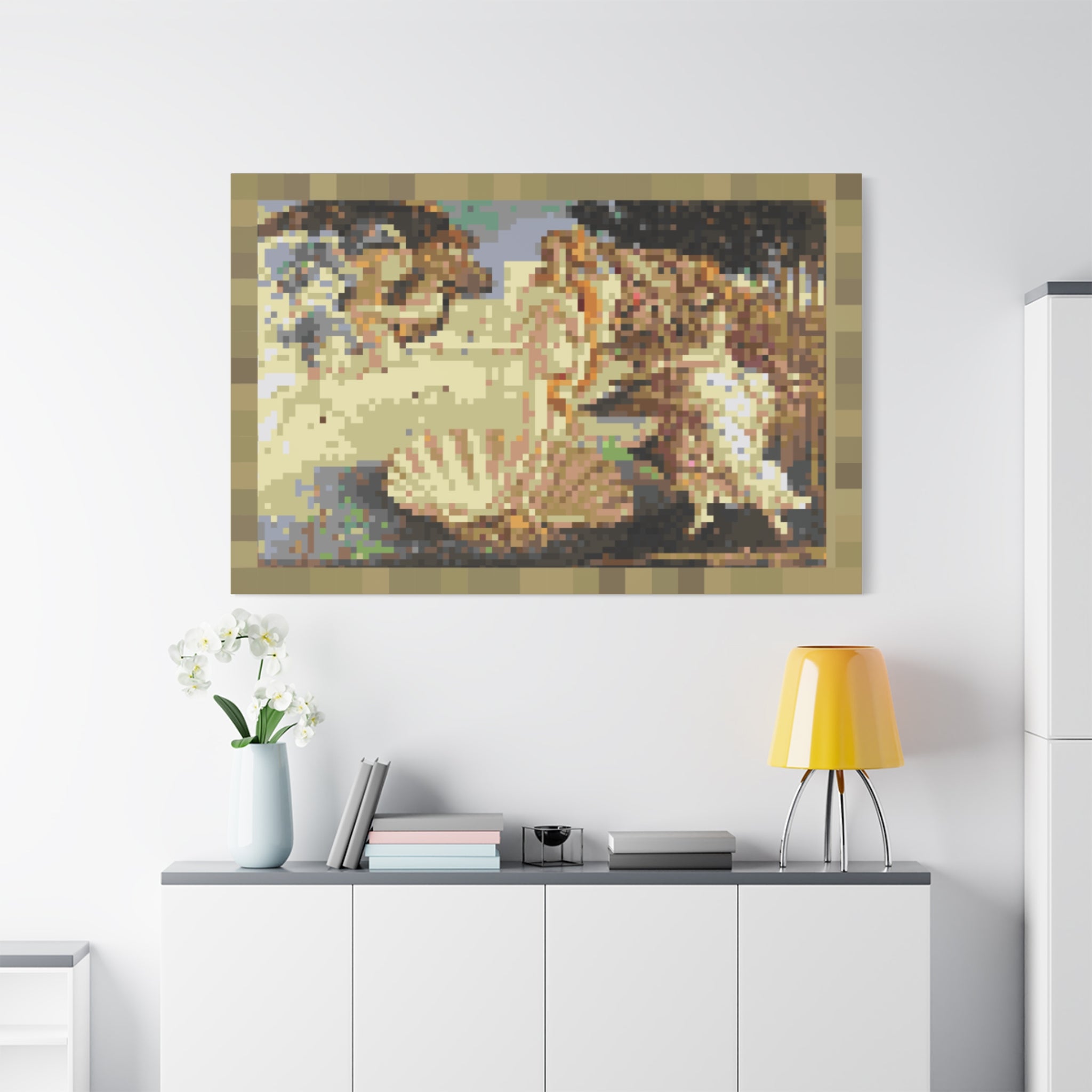 The Birth of Venus Pixel-Style Matte Canvas Print