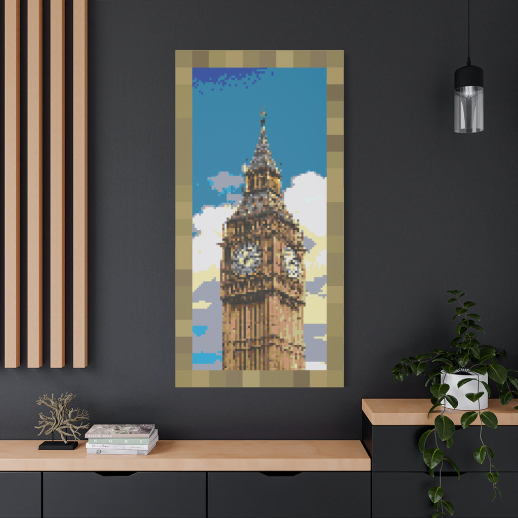 Big Ben Pixel-Style Matte Canvas Print