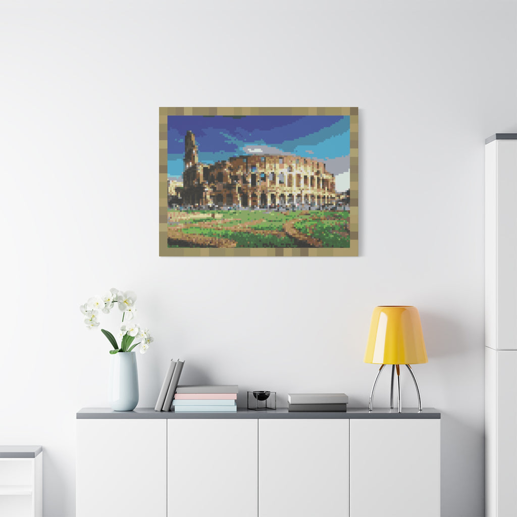 Colosseum Pixel-Style Matte Canvas Print