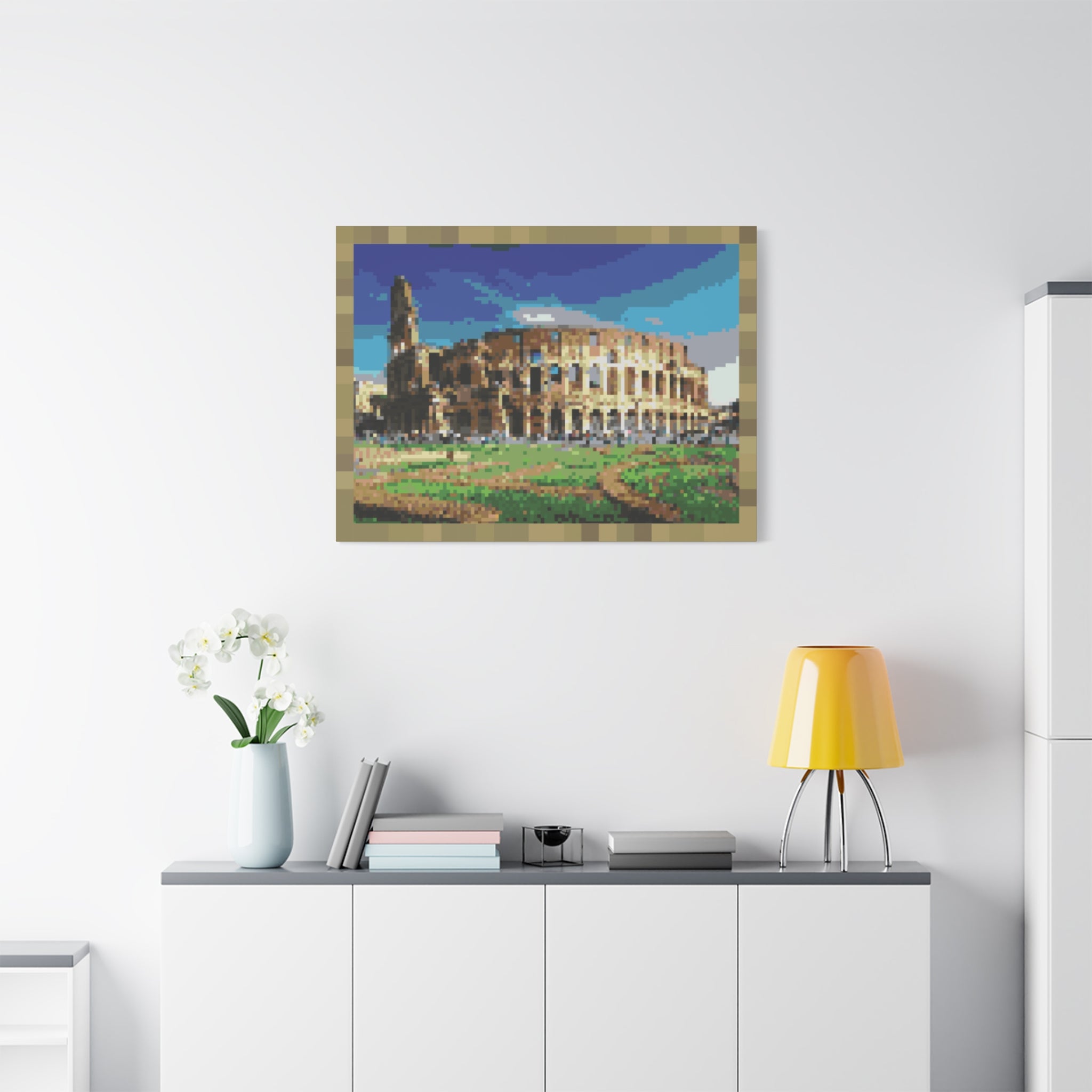 Colosseum Pixel-Style Matte Canvas Print