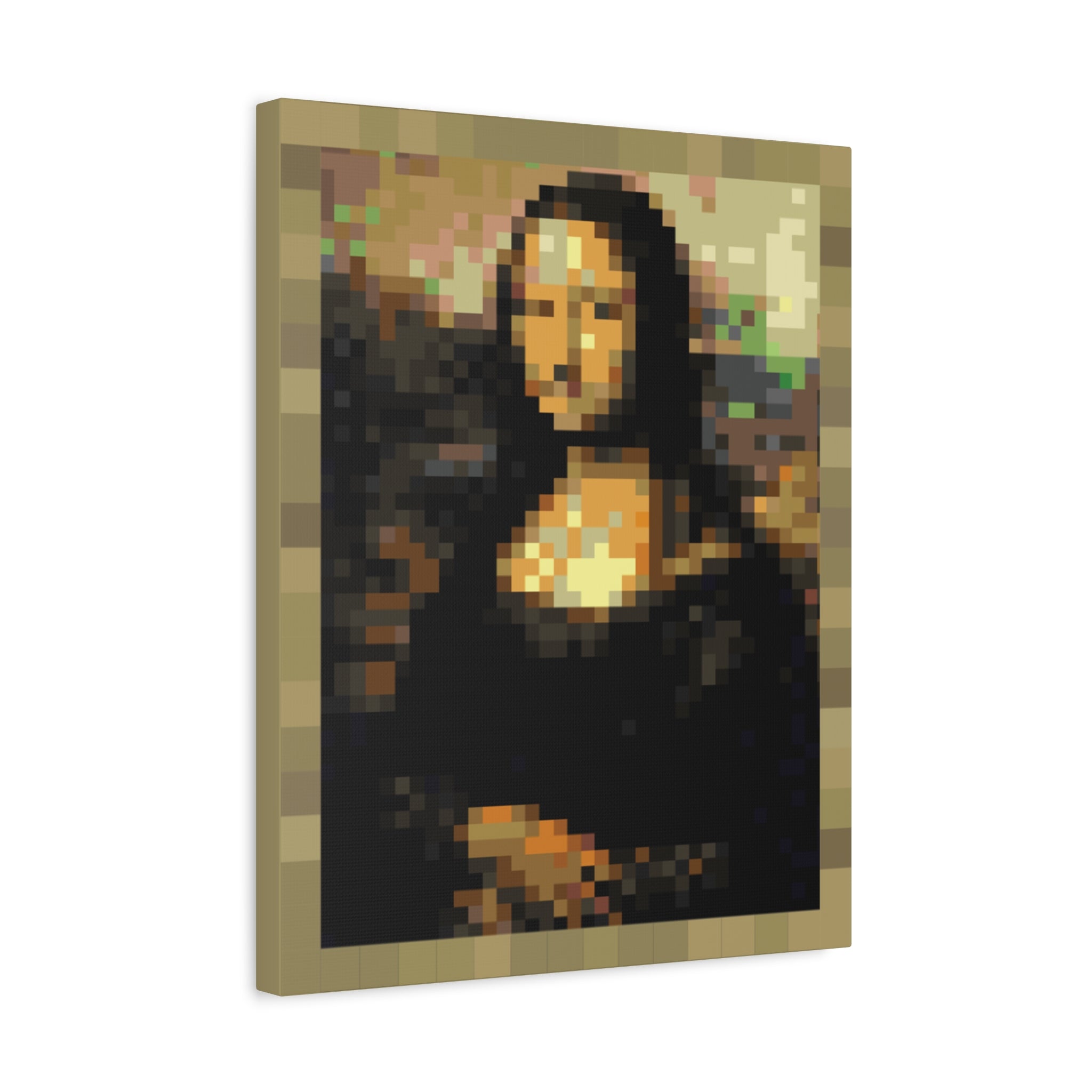 Mona Lisa Pixel-Style Matte Canvas Print