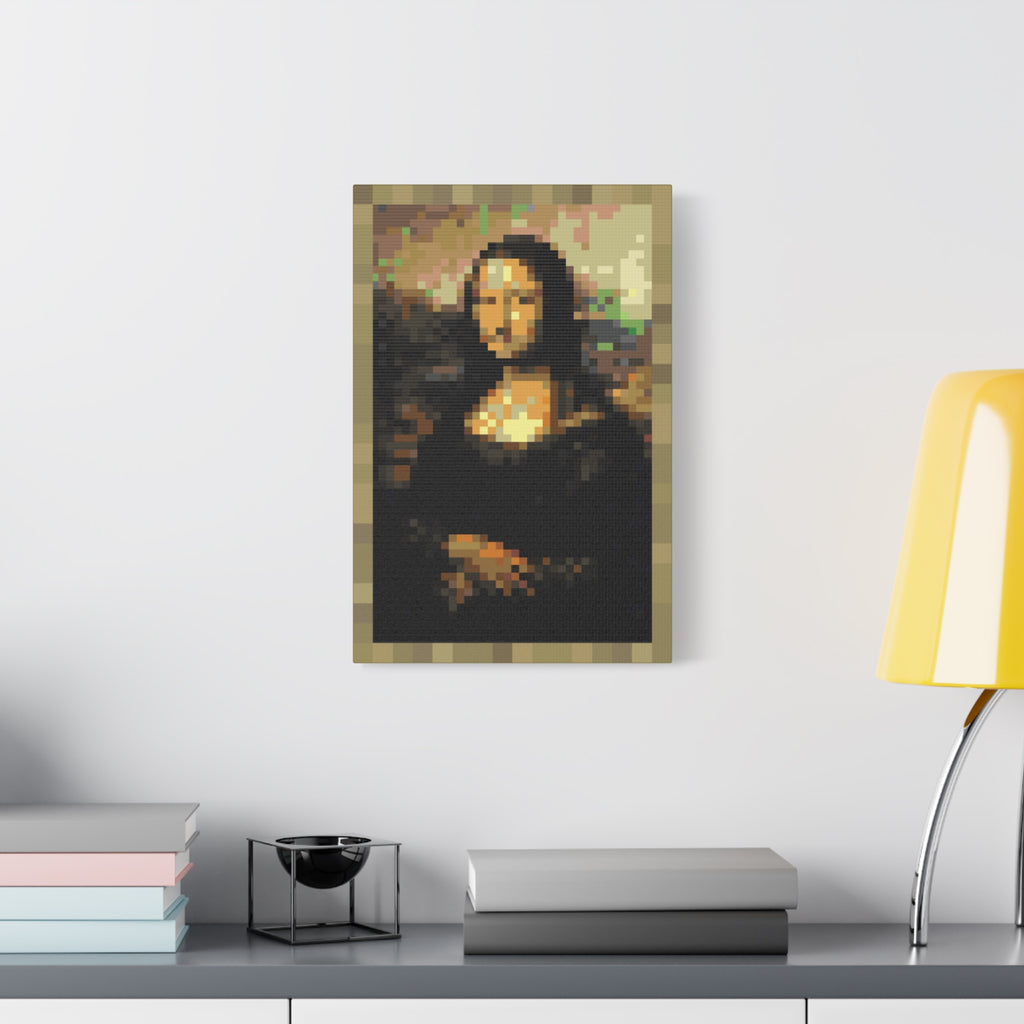 Mona Lisa Pixel-Style Matte Canvas Print