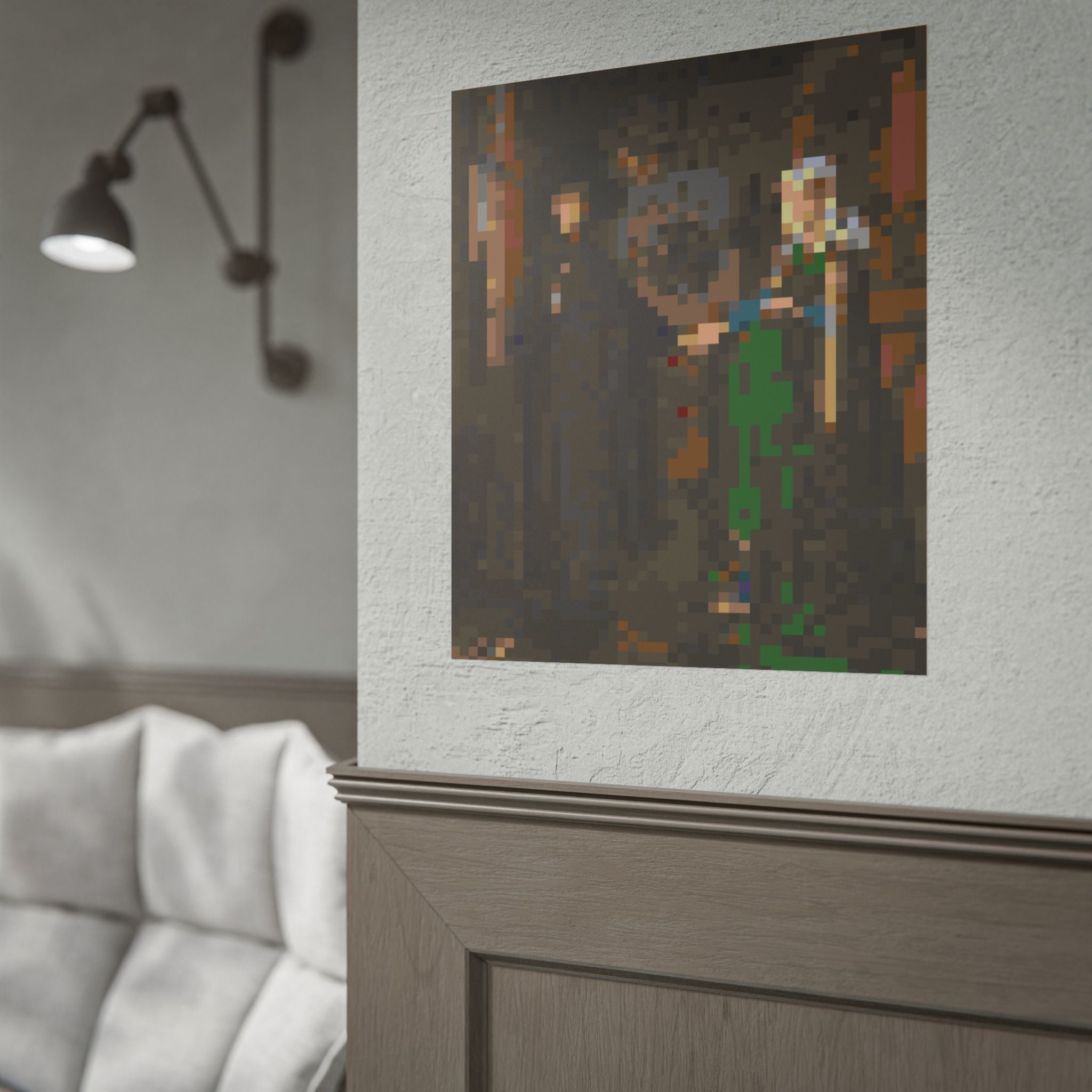 The Arnolfini Portrait Pixel-Style Rolled Art Print