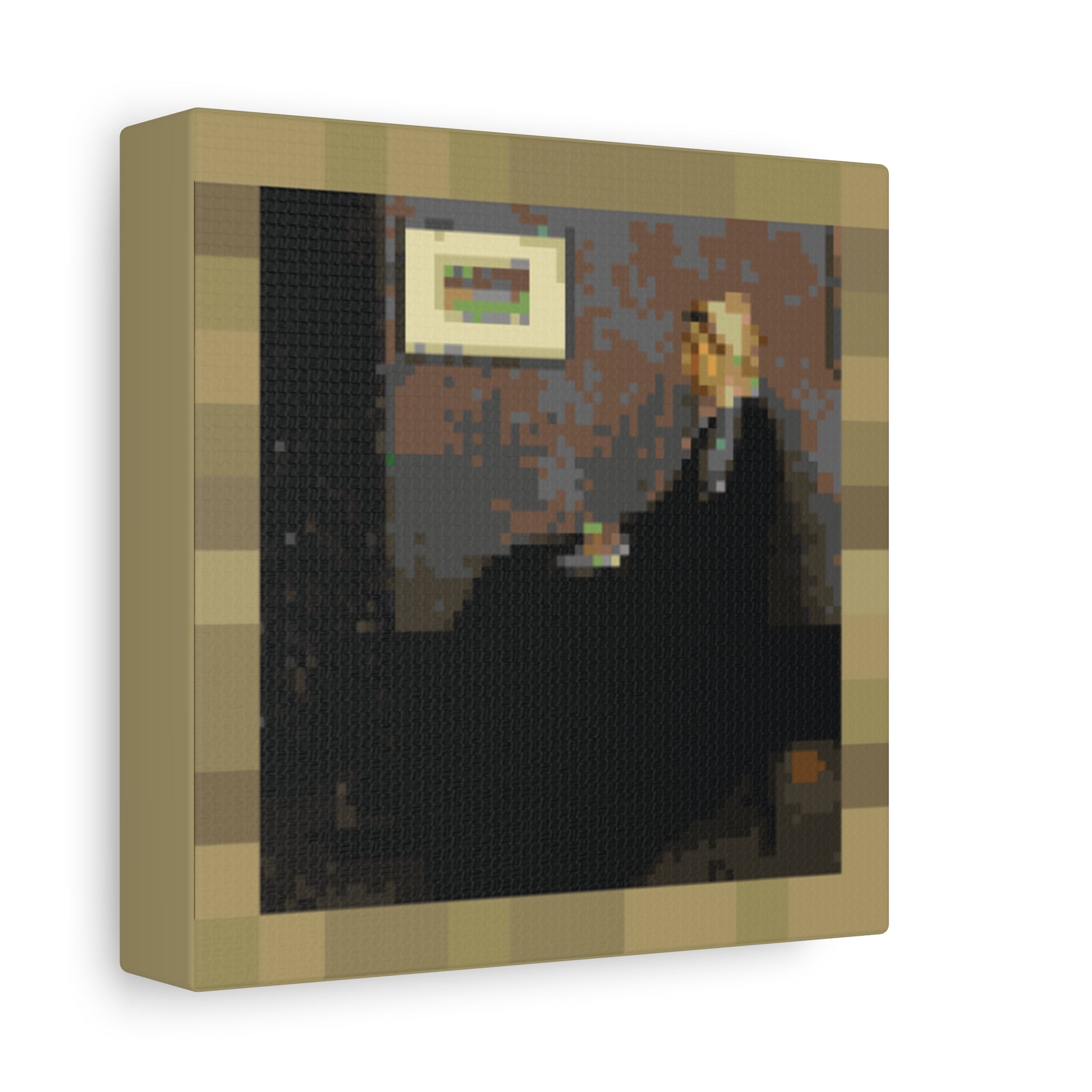 Whistler's Mother Pixel-Style Matte Canvas Print
