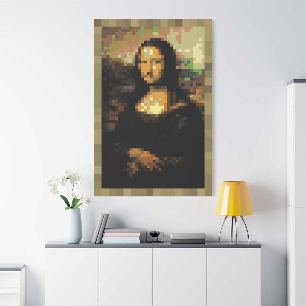 Mona Lisa Pixel-Style Matte Canvas Print