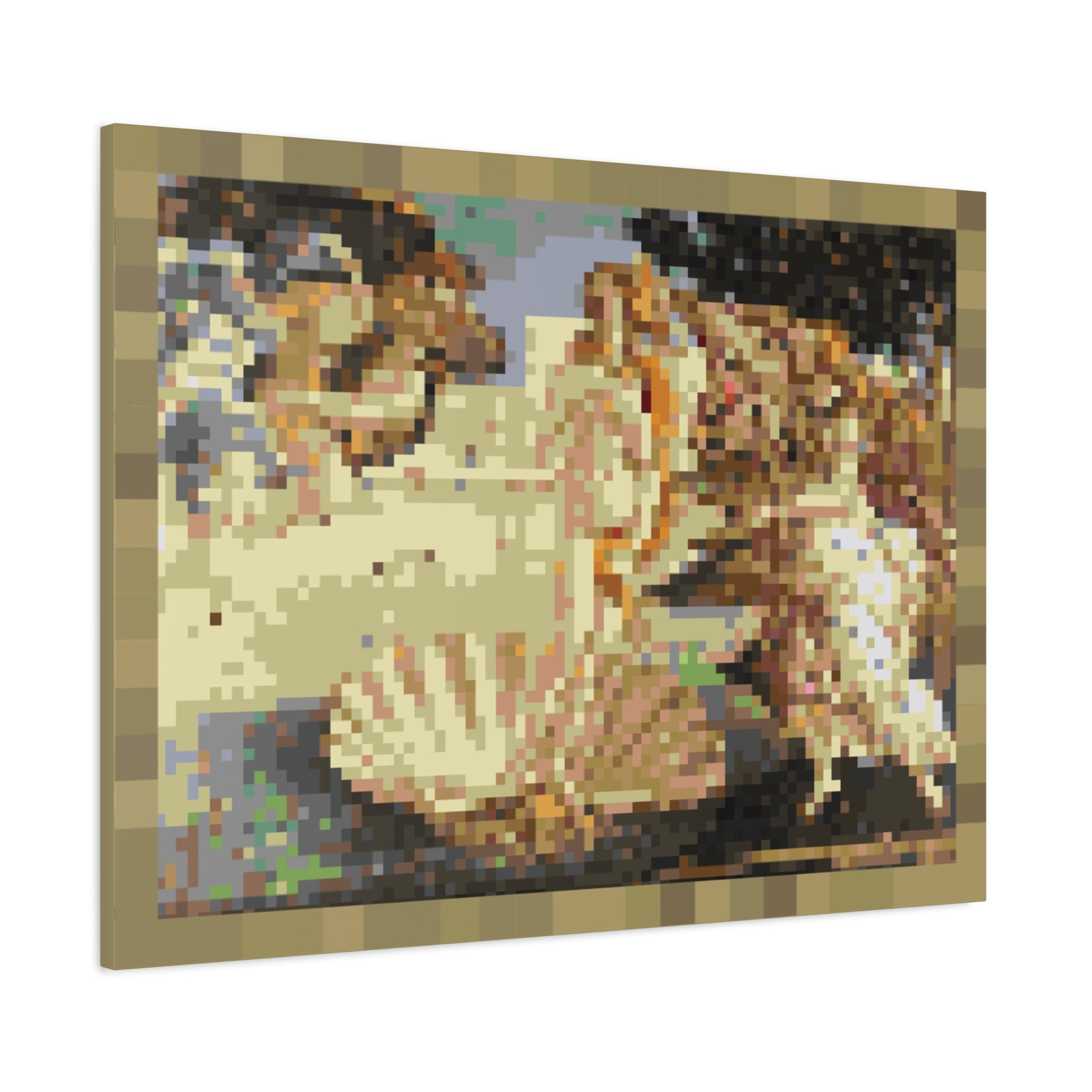 The Birth of Venus Pixel-Style Matte Canvas Print