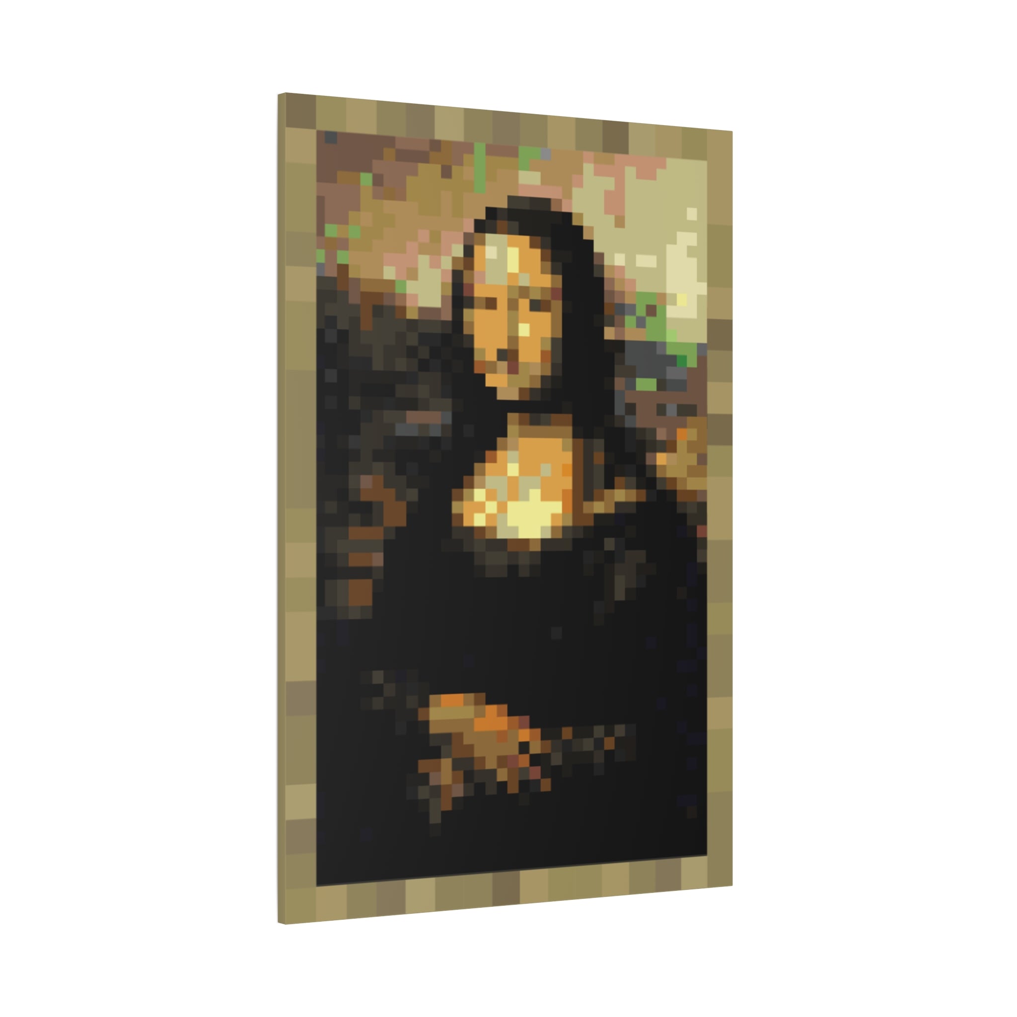 Mona Lisa Pixel-Style Matte Canvas Print