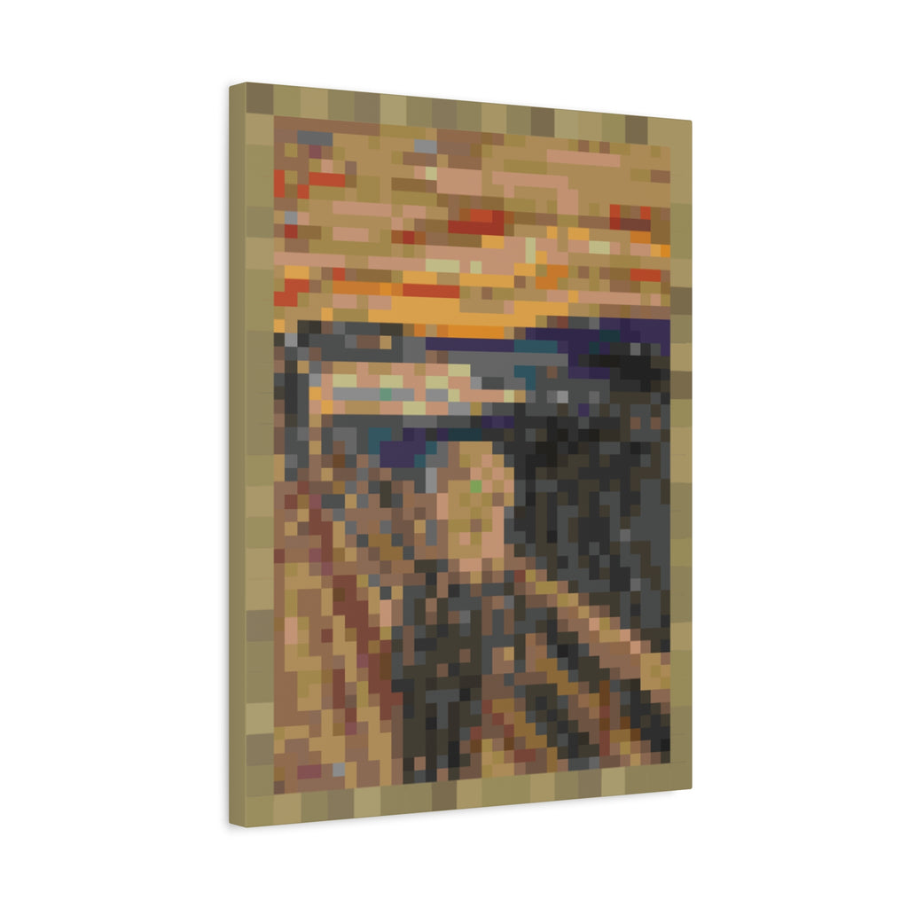 The Scream Pixel-Style Matte Canvas Print
