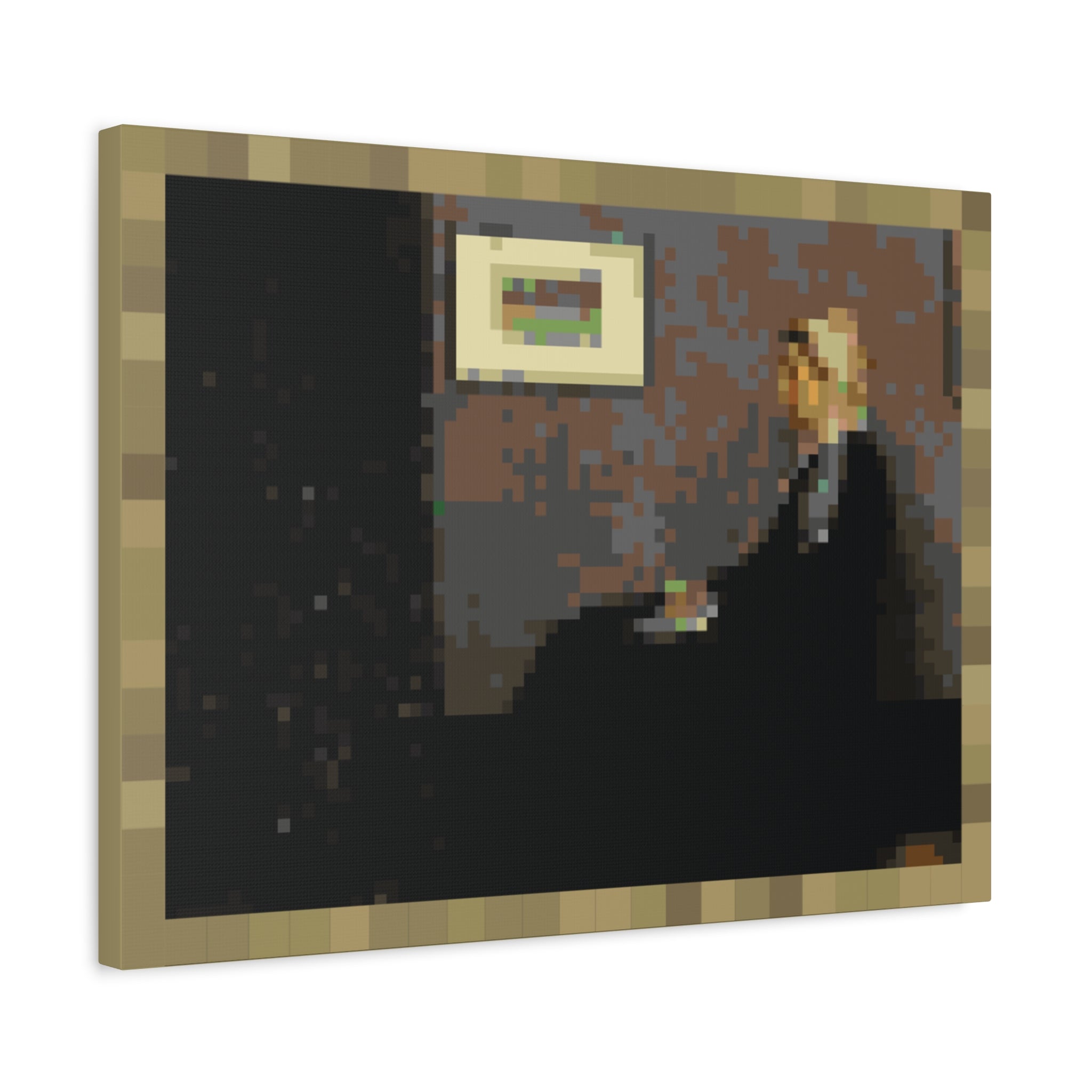 Whistler's Mother Pixel-Style Matte Canvas Print