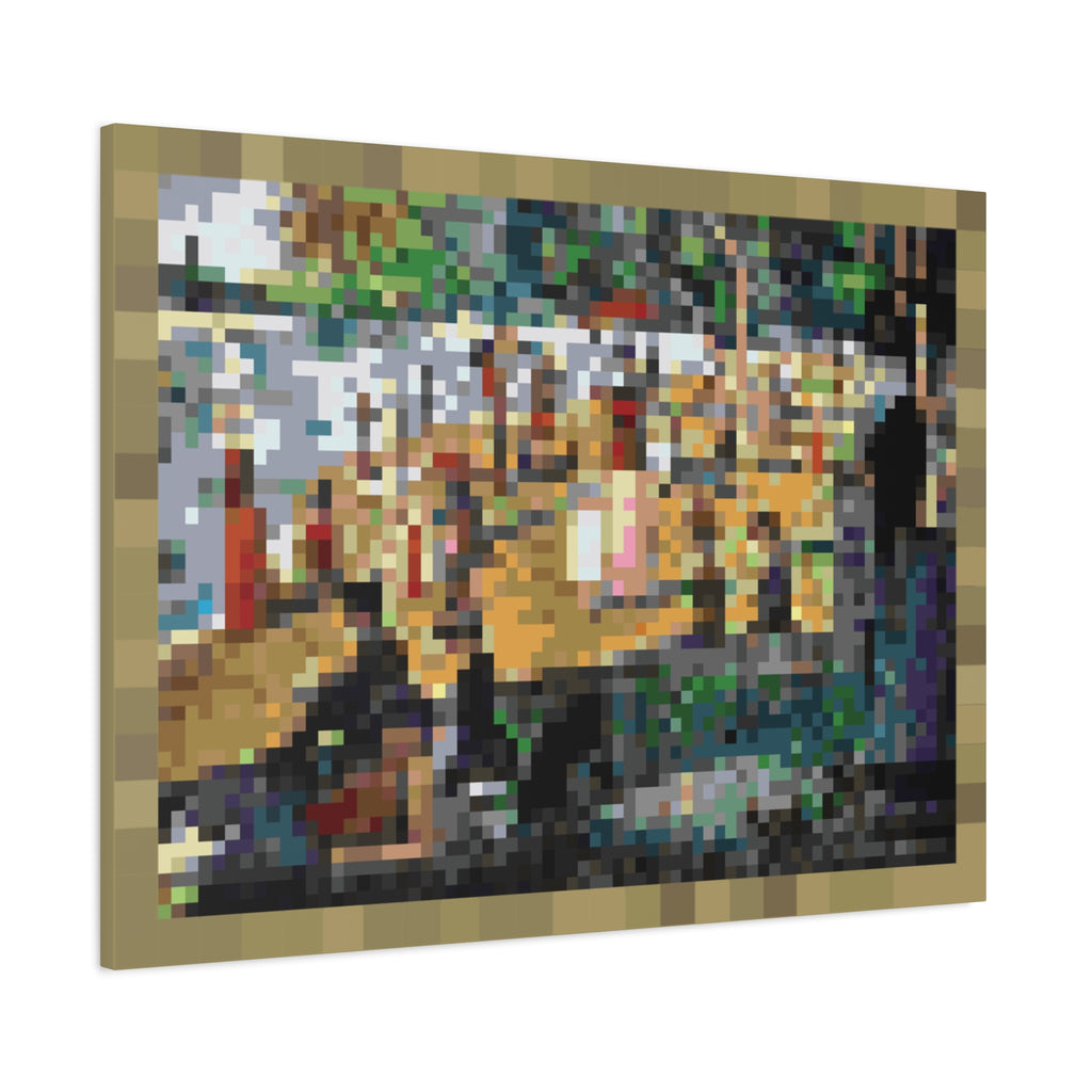 Sunday Afternoon on the Island Pixel-Style Matte Canvas Print