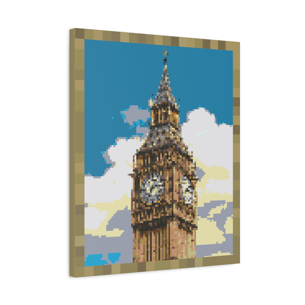 Big Ben Pixel-Style Matte Canvas Print
