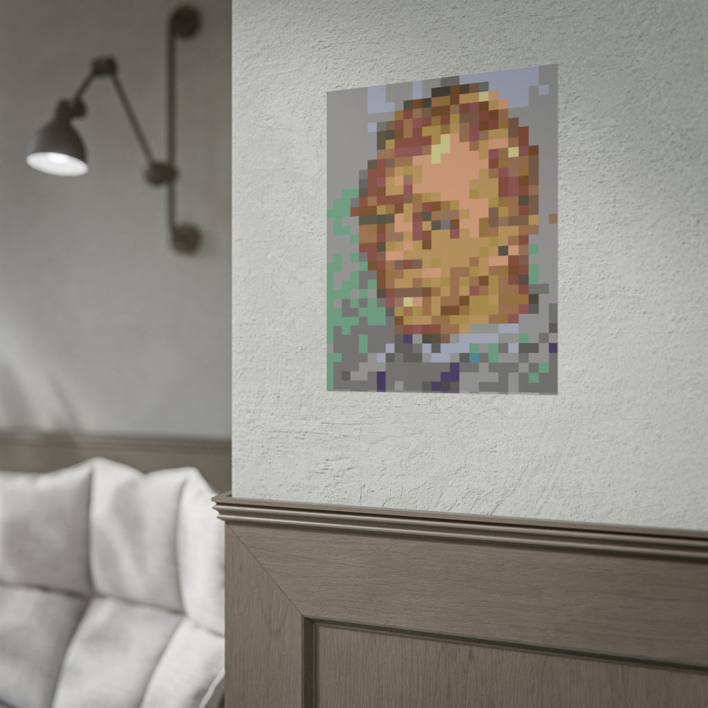 L'artiste Sans Barbe Pixel-Style Rolled Art Print