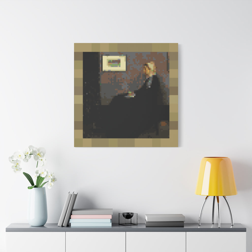Whistler's Mother Pixel-Style Matte Canvas Print