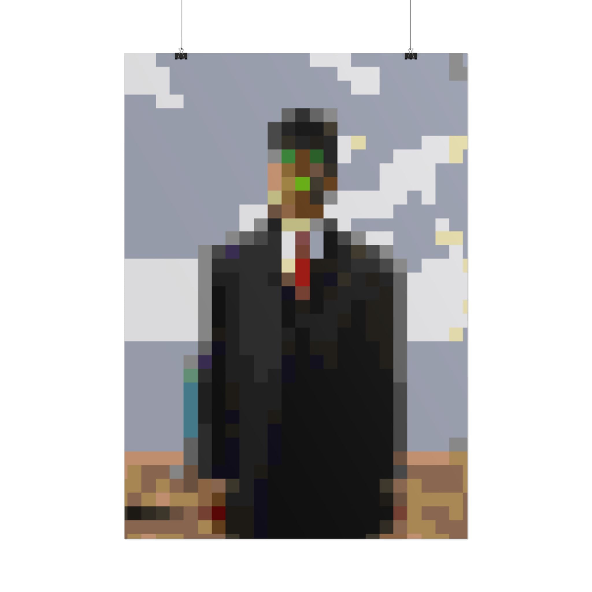 The Son of Man Pixel-Style Rolled Art Print