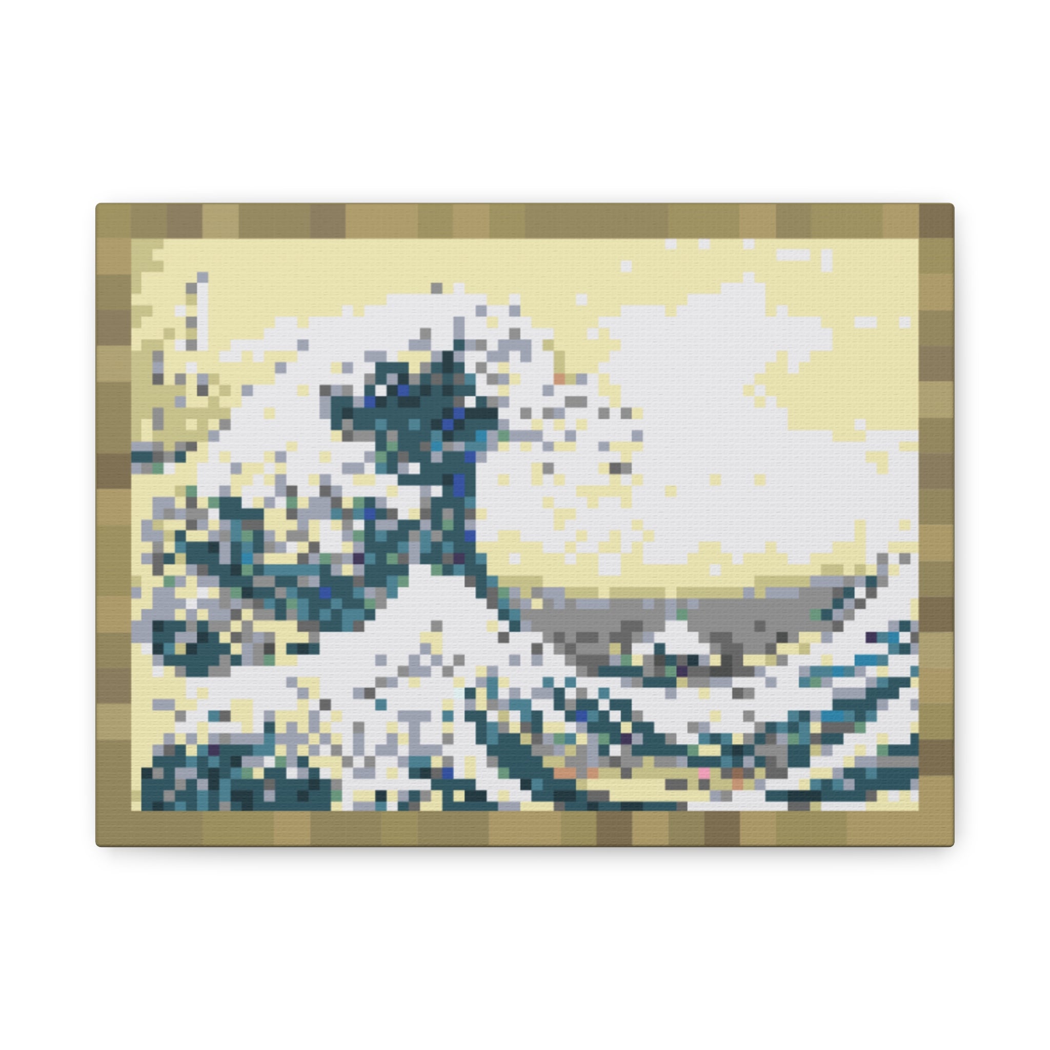 The Great Wave Pixel-Style Matte Canvas Print