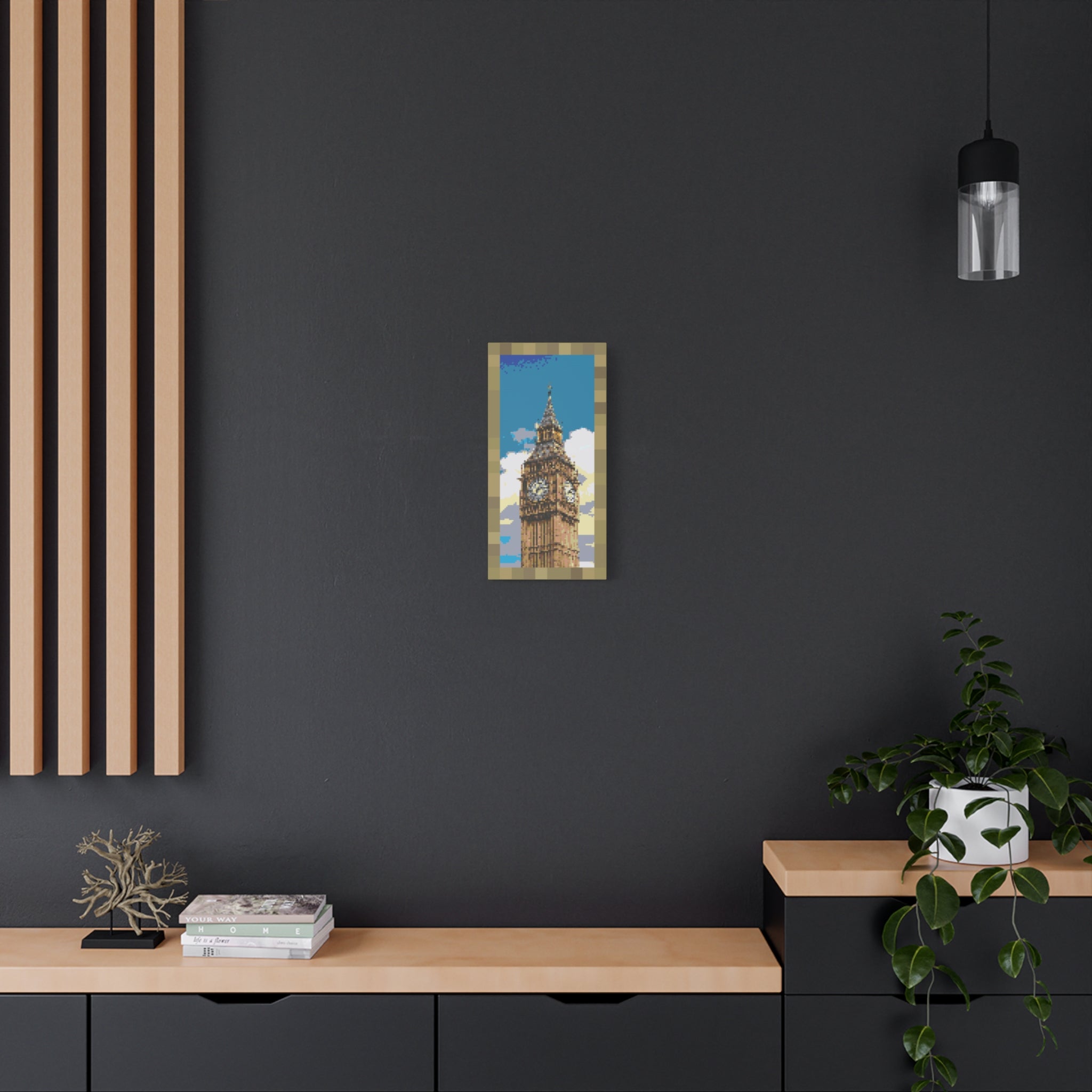 Big Ben Pixel-Style Matte Canvas Print