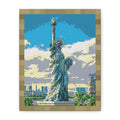Statue of Liberty Pixel-Style Matte Canvas Print