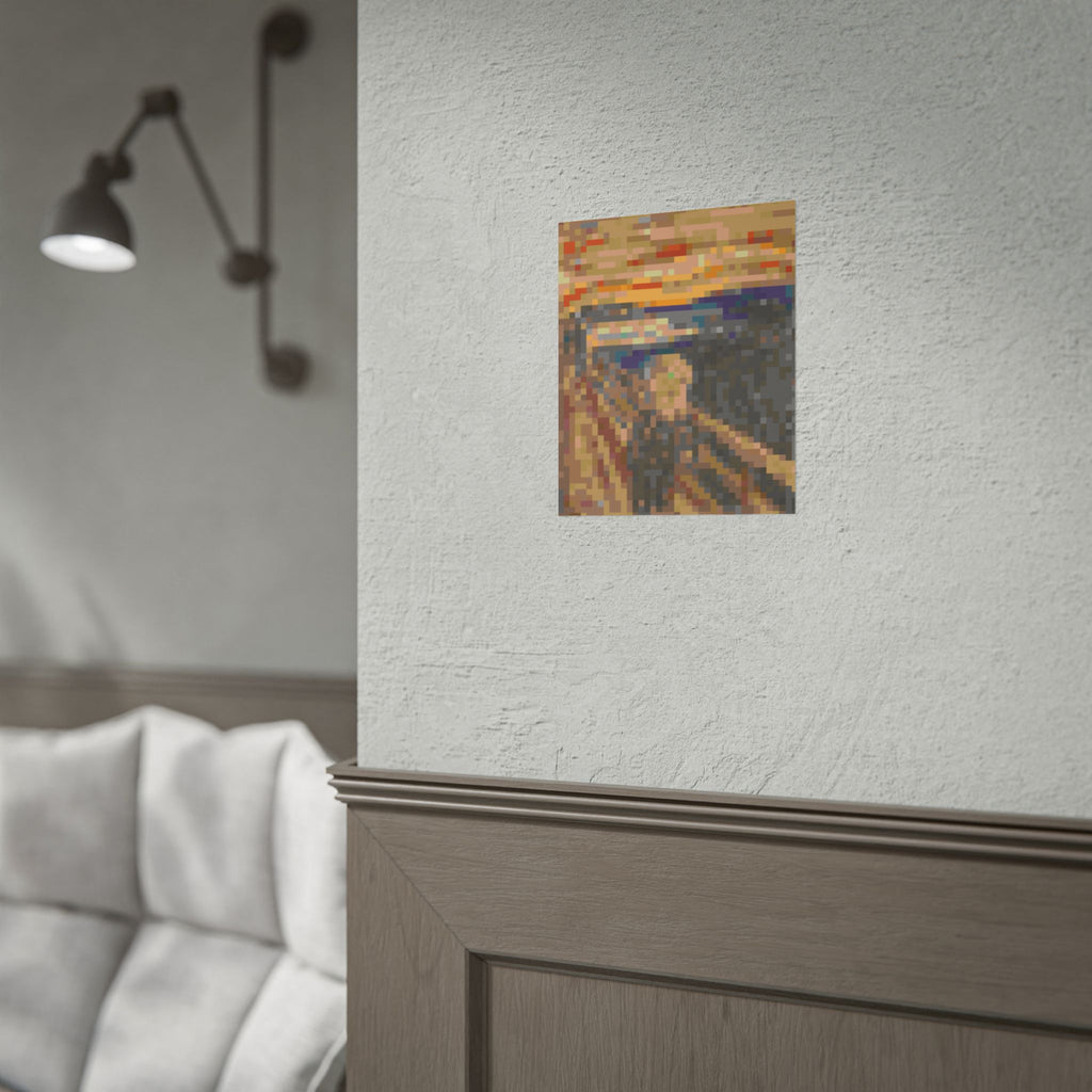 The Scream Pixel-Style Rolled Art Print