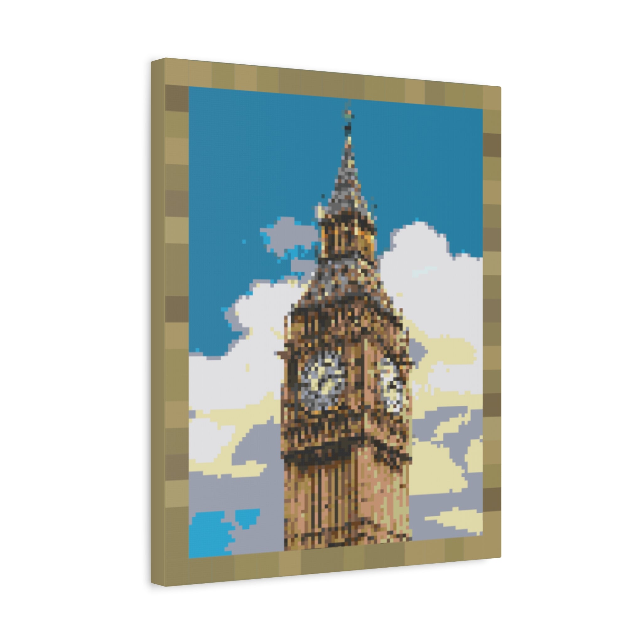 Big Ben Pixel-Style Matte Canvas Print