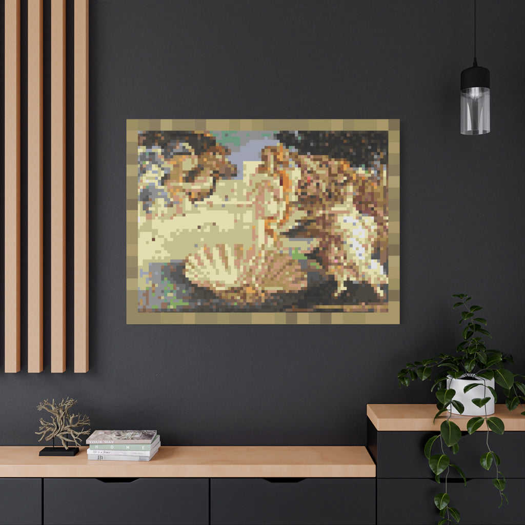 The Birth of Venus Pixel-Style Matte Canvas Print