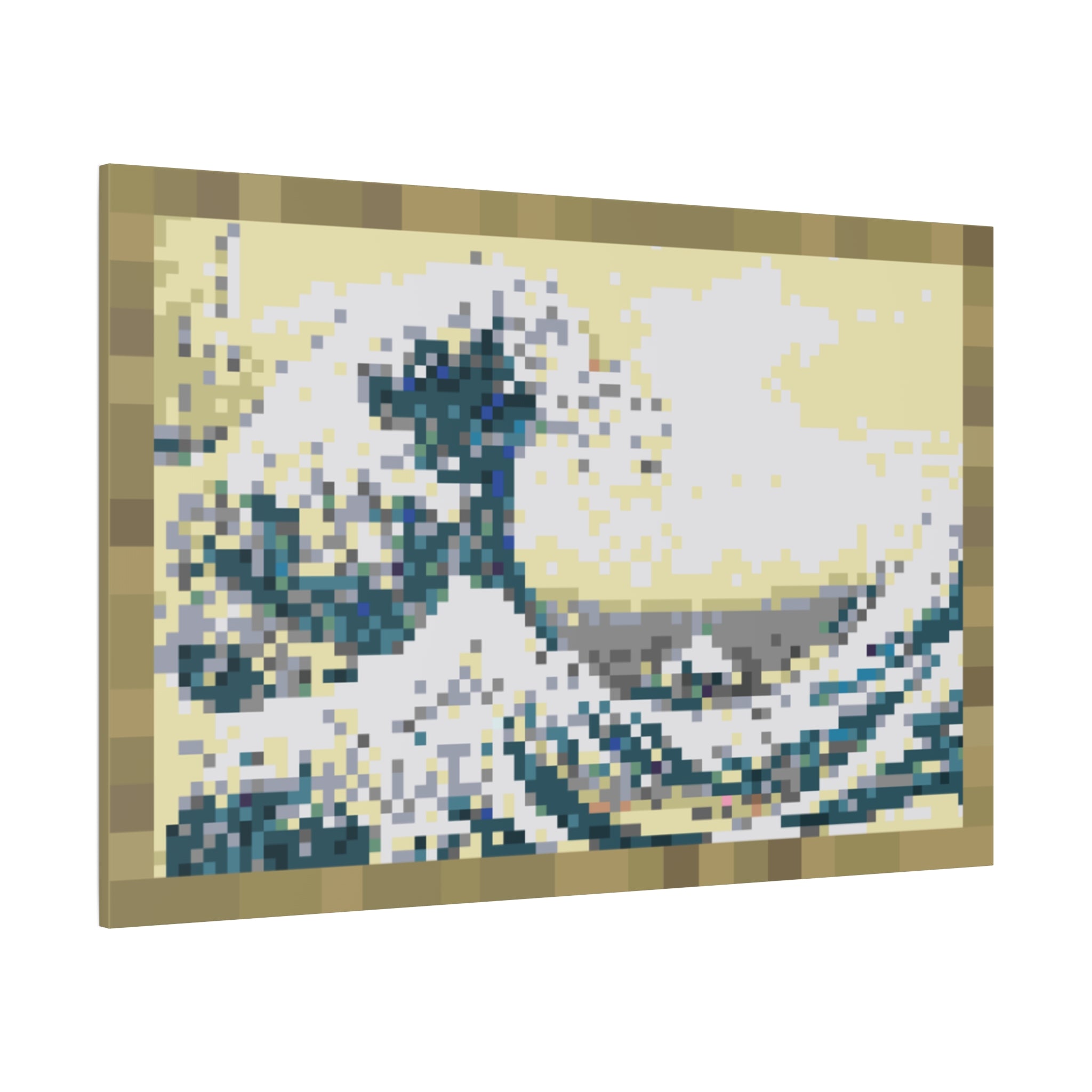 The Great Wave Pixel-Style Matte Canvas Print